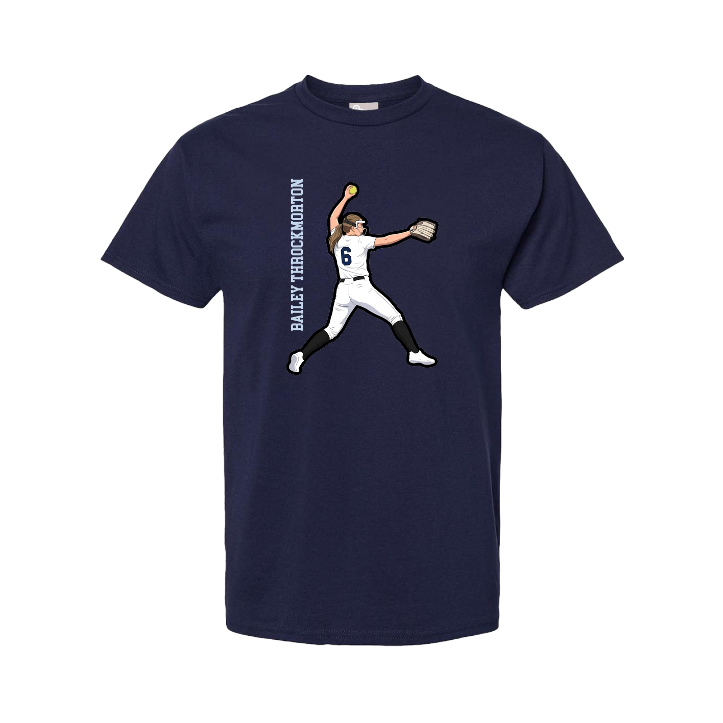 Youth Tee — Name Vertical in Navy