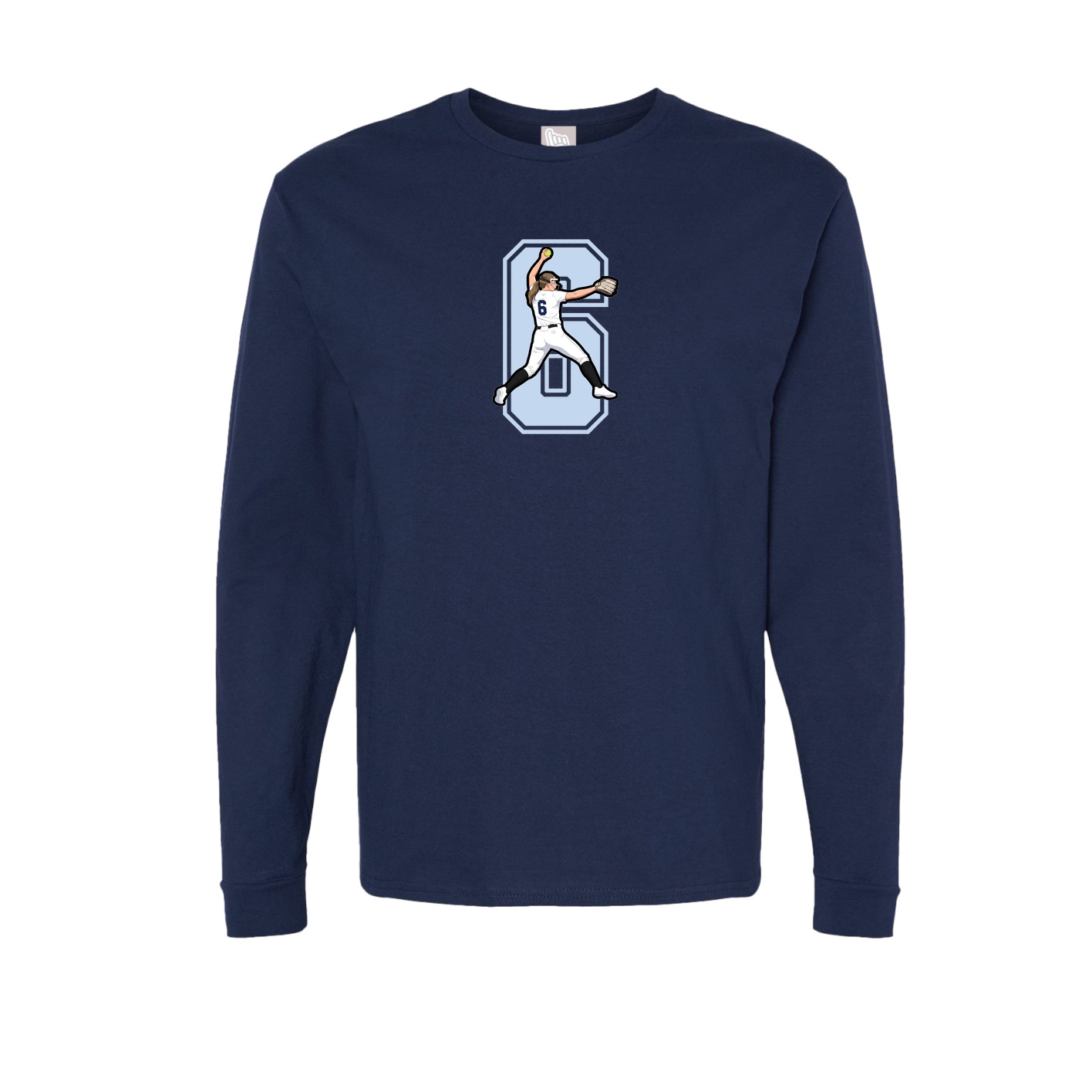 Long Sleeve Tee — Number in Navy