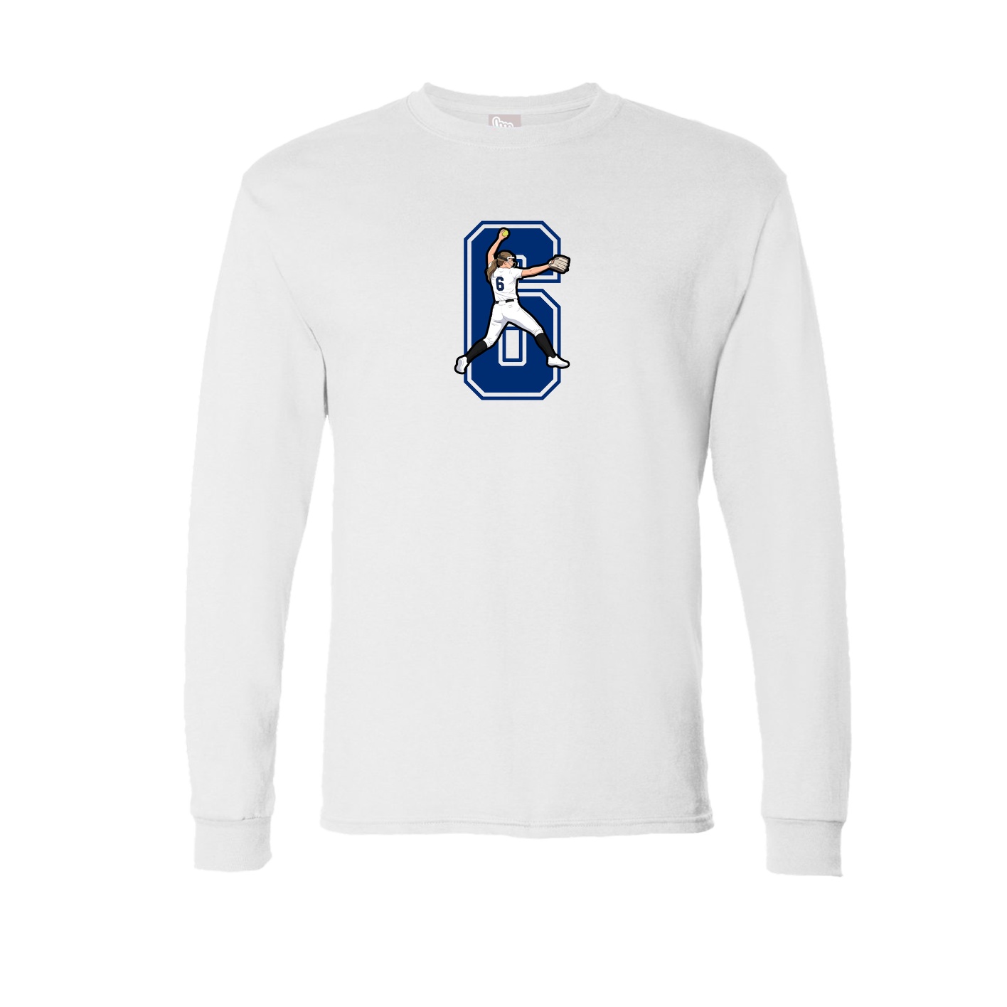 Long Sleeve Tee — Number in White