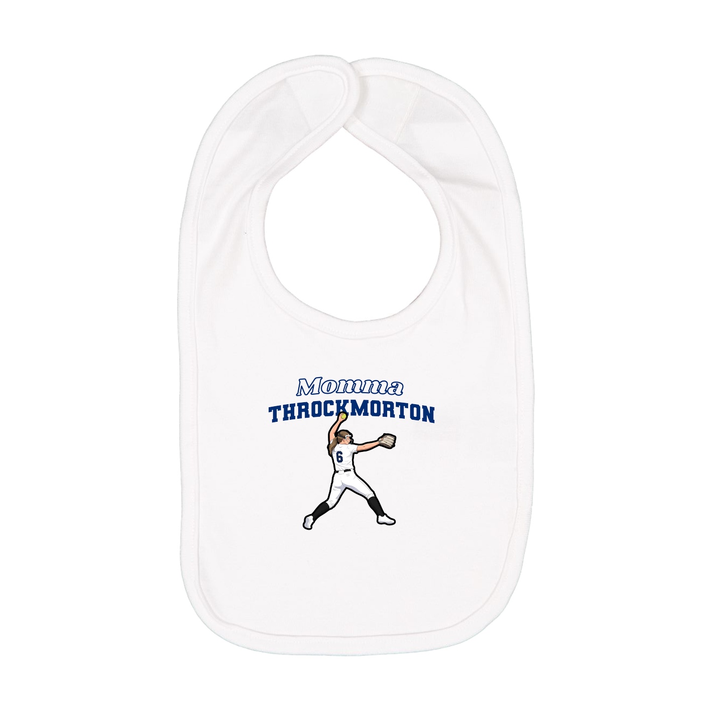 Infant Bib — Mothers Day Block in White