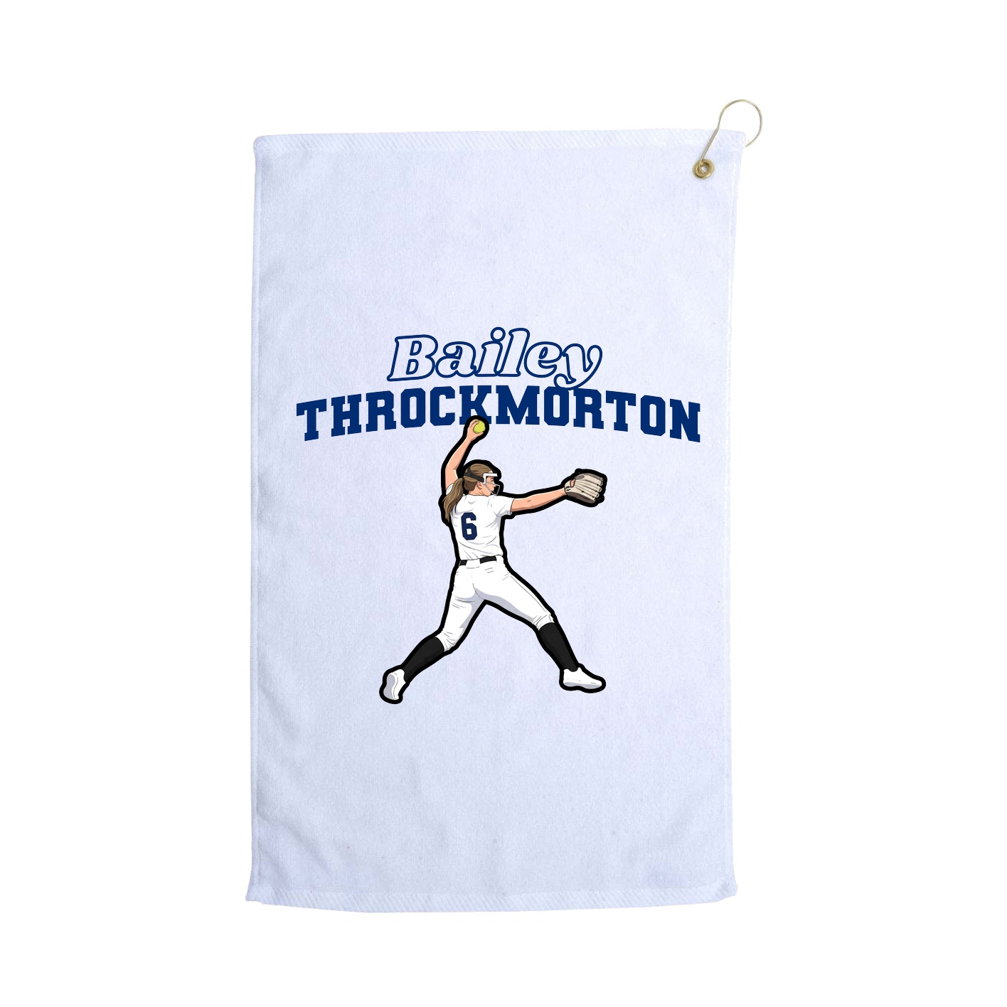 Golf Towel — Name Arch in White