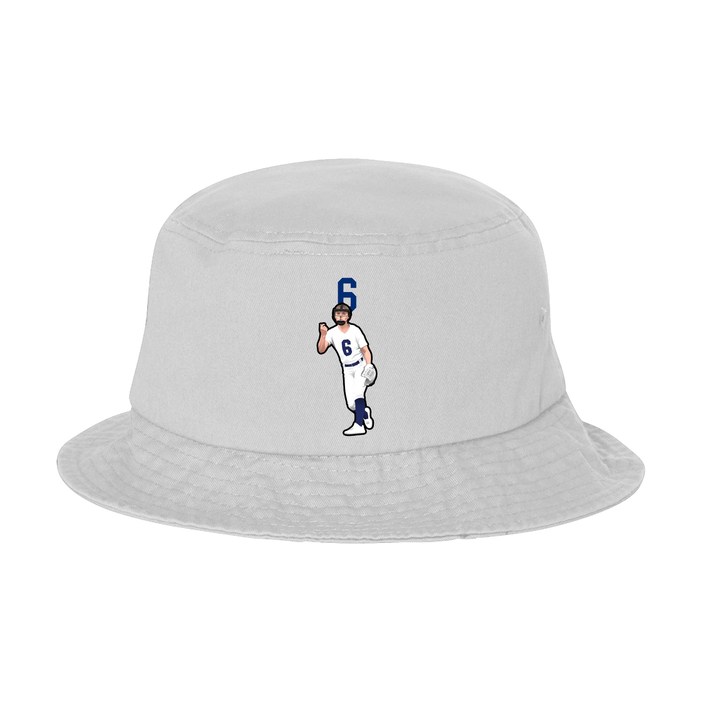 Bucket Cap — Number Top in White
