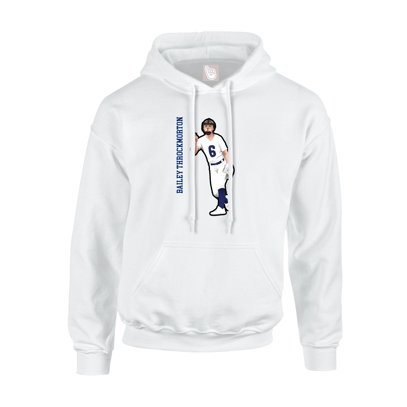 Youth Hoodie — Name Vertical in White
