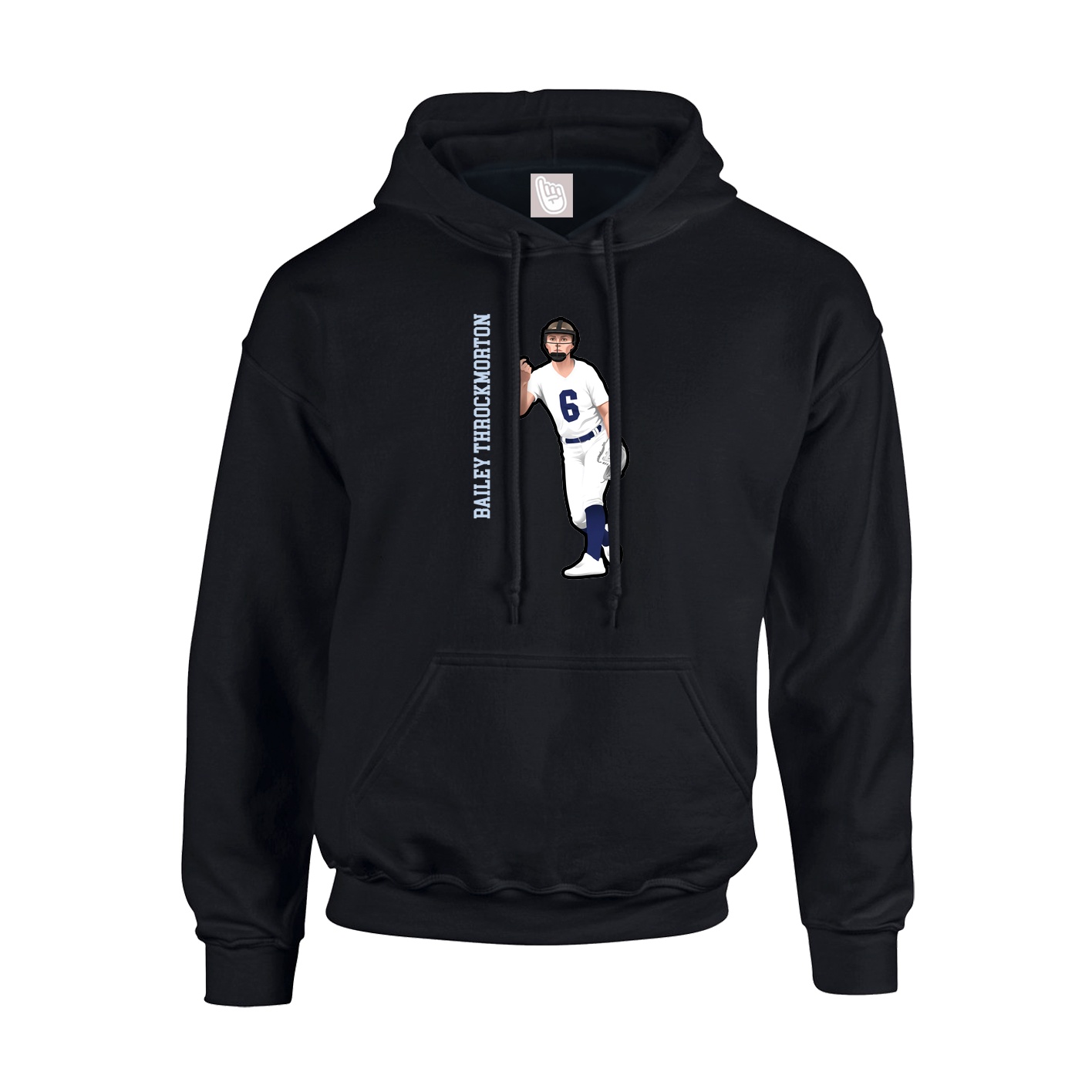 Youth Hoodie — Name Vertical in Black