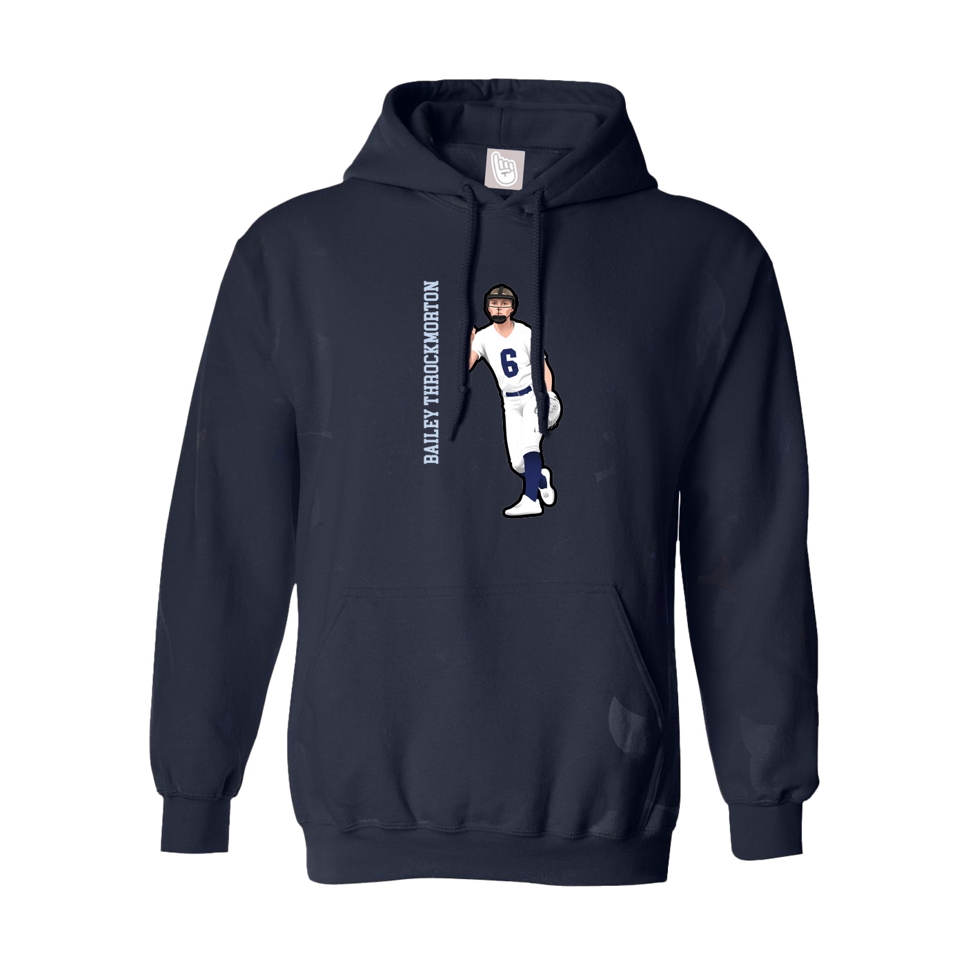 Youth Hoodie — Name Vertical in Navy