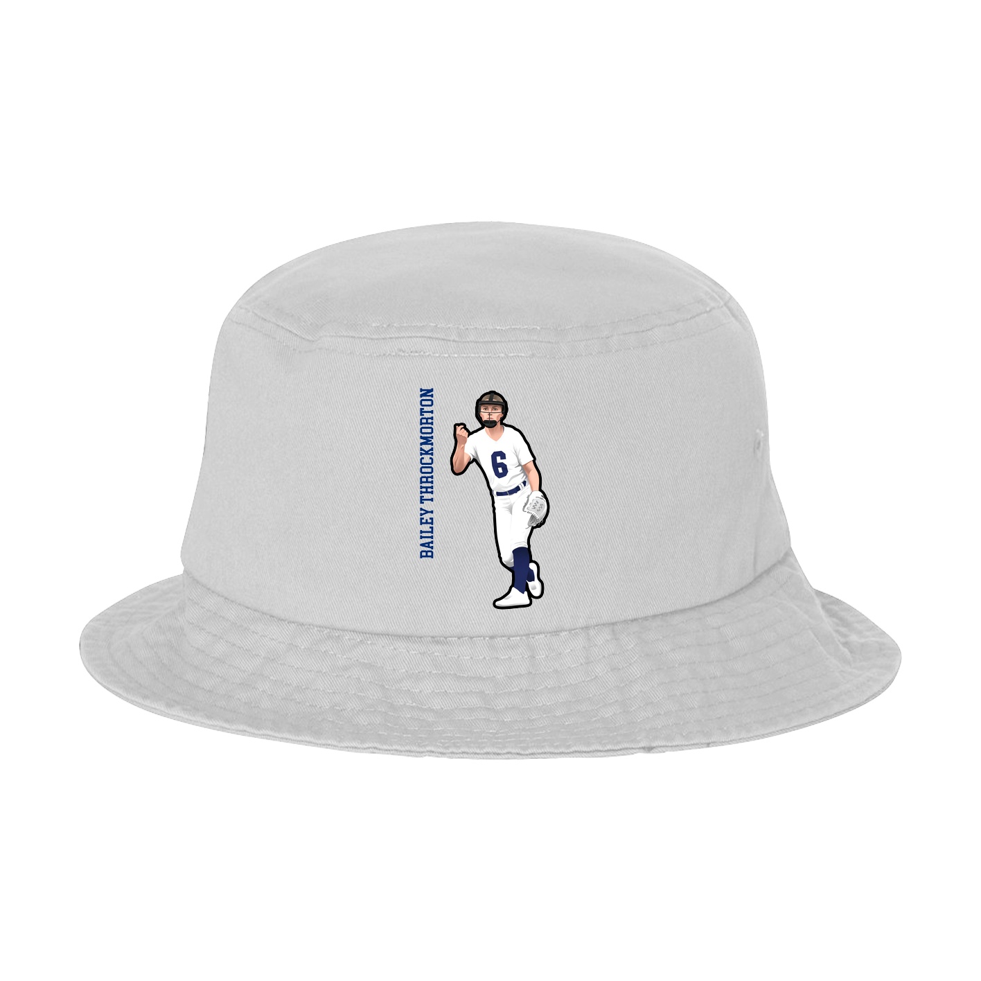 Bucket Cap — Name Vertical in White