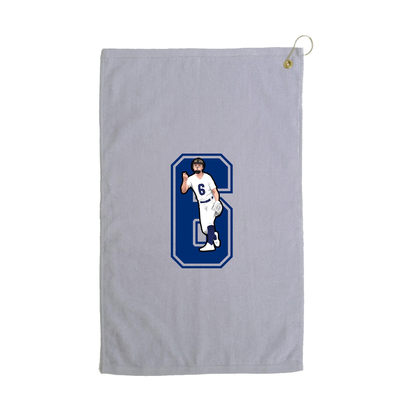 Golf Towel — Number in Grey