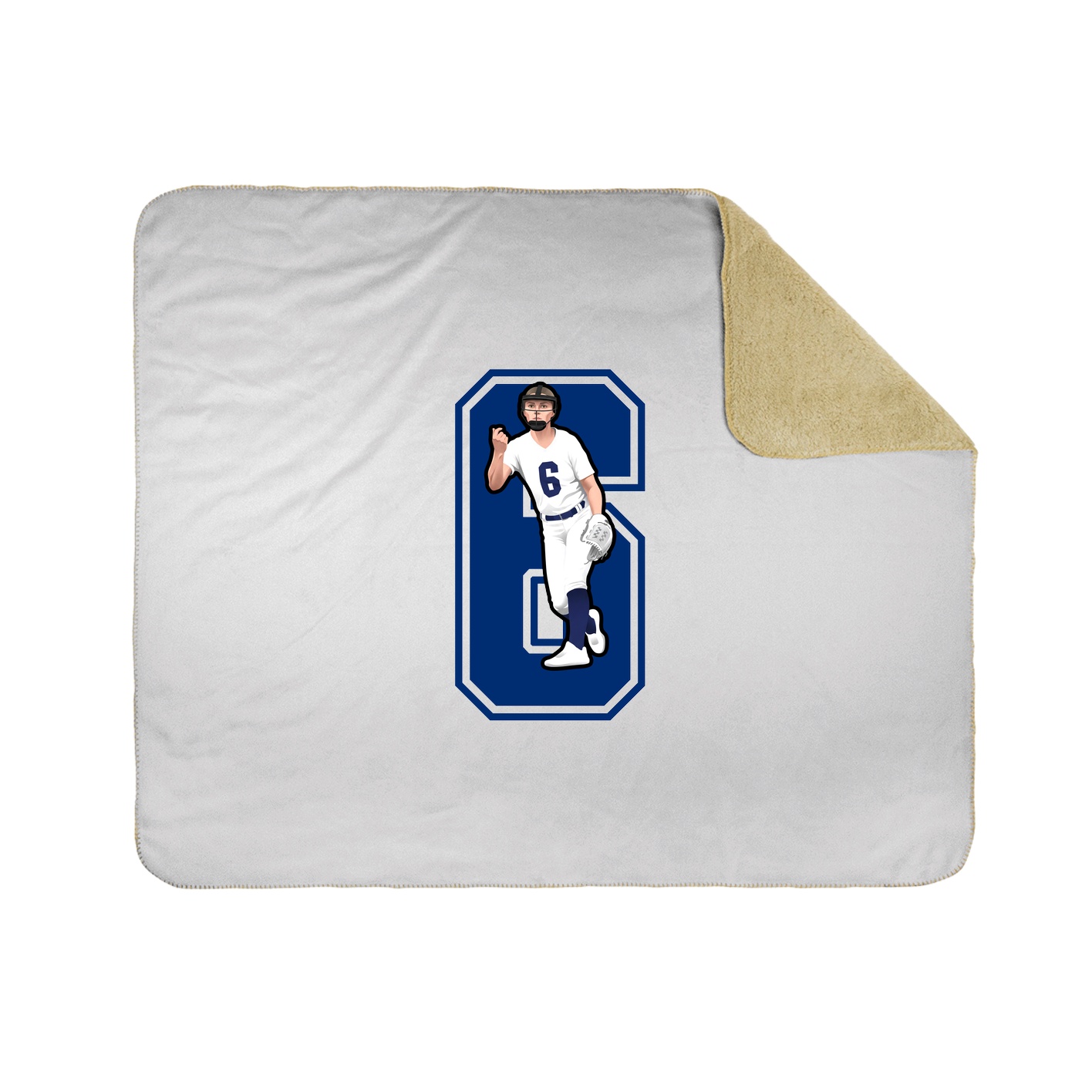 Throw Blanket — Number in White