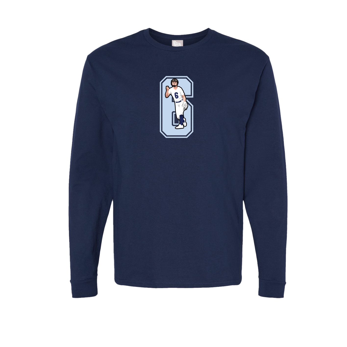 Long Sleeve Tee — Number in Navy