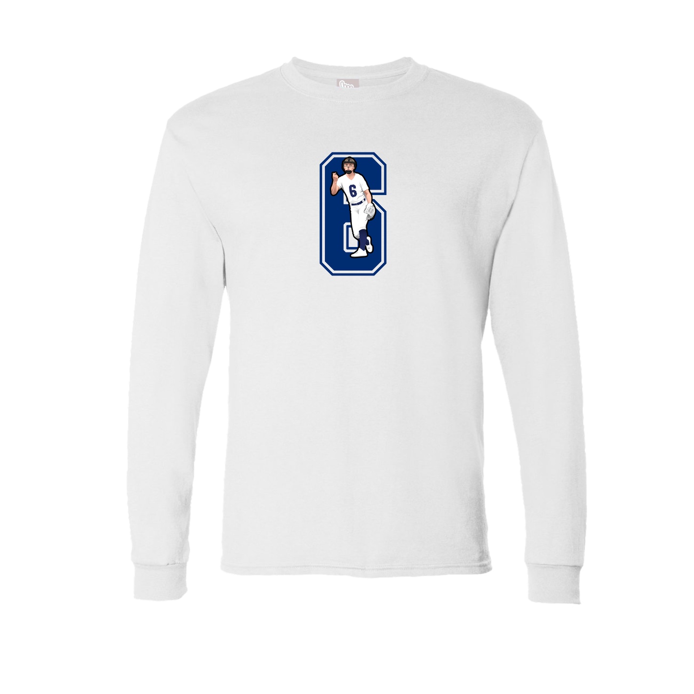 Long Sleeve Tee — Number in White
