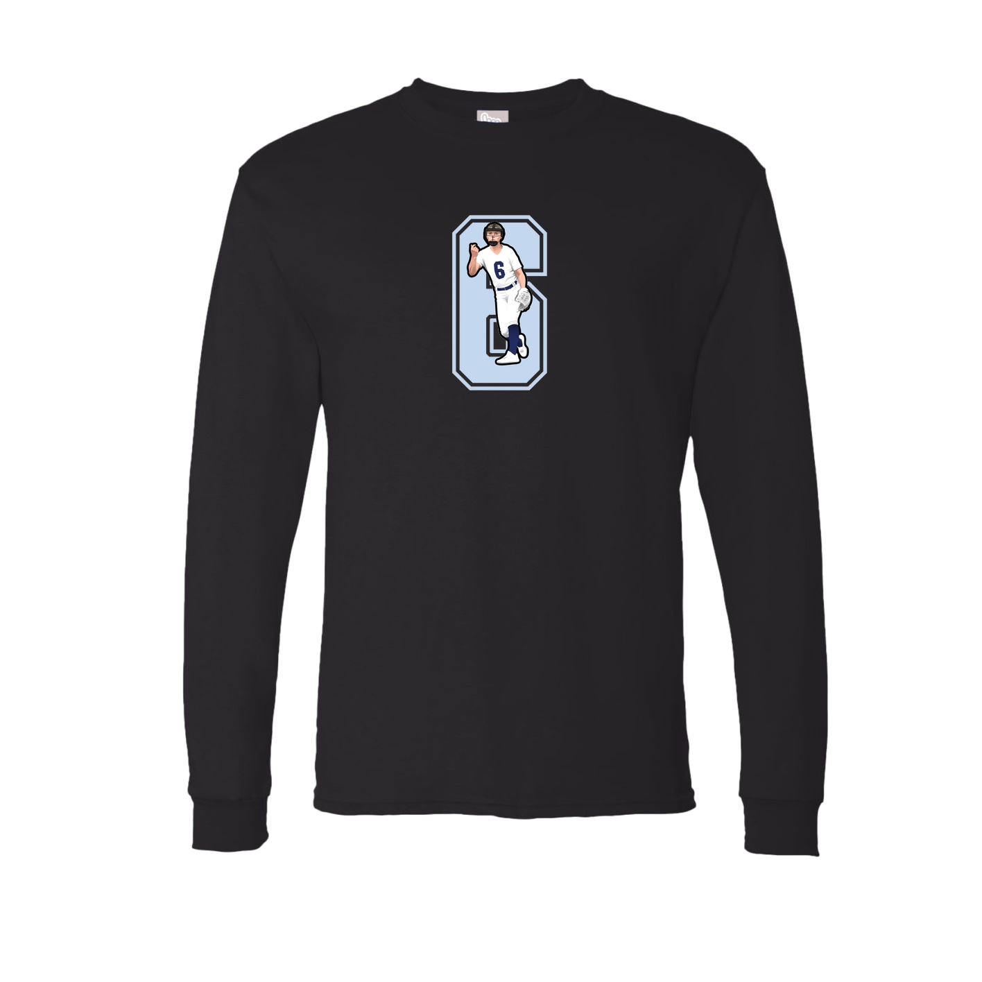 Long Sleeve Tee — Number in Black