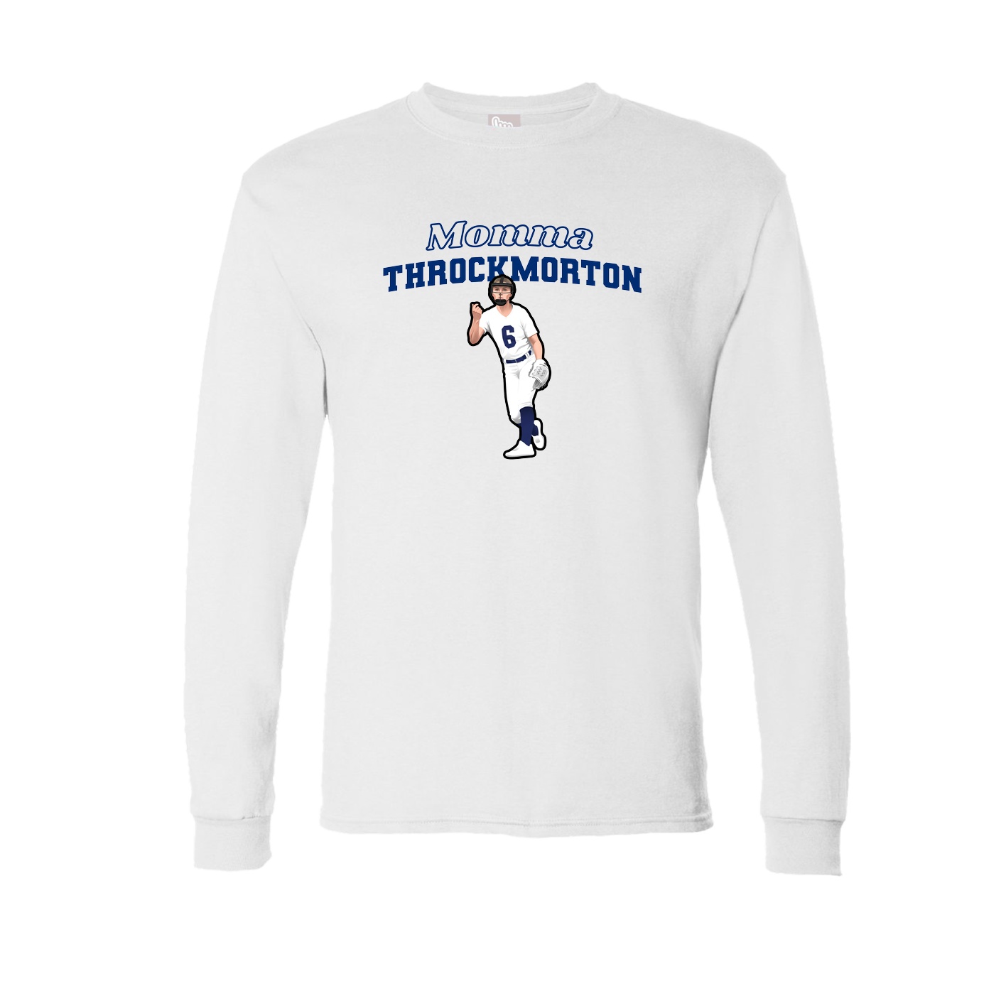 Long Sleeve Tee — Mothers Day Block in White