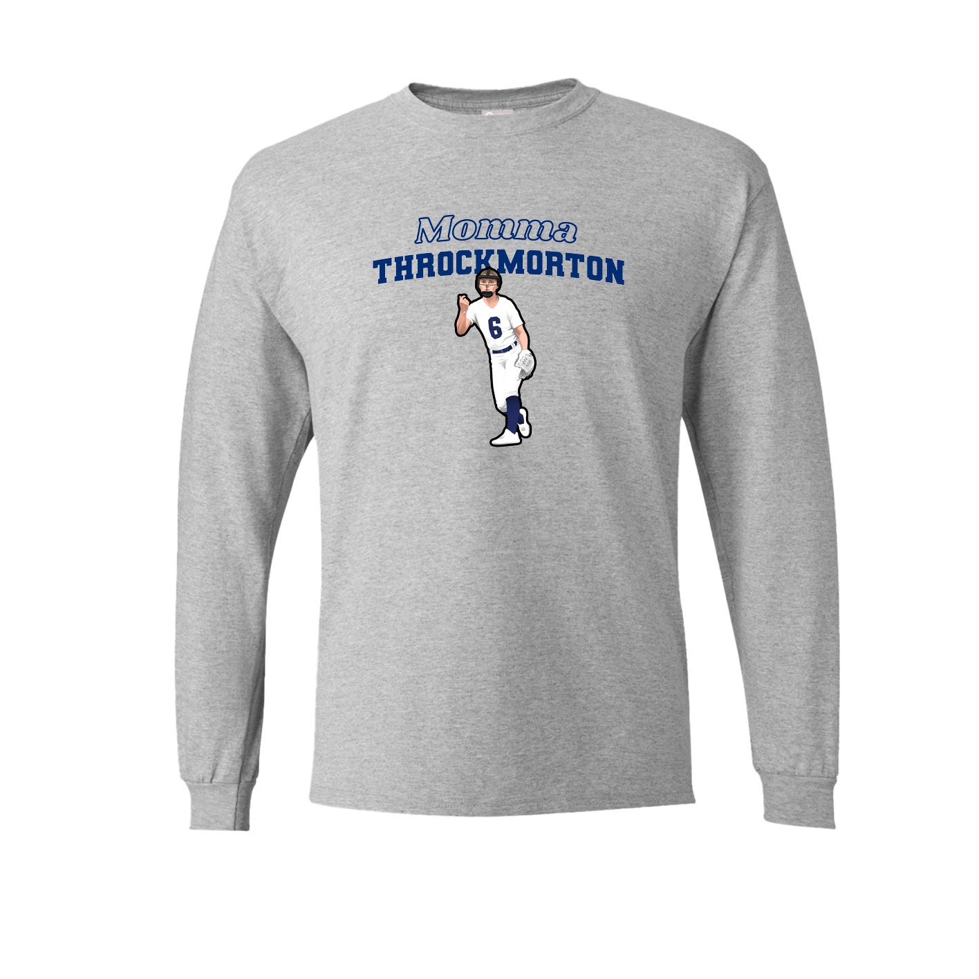 Long Sleeve Tee — Mothers Day Block in Grey