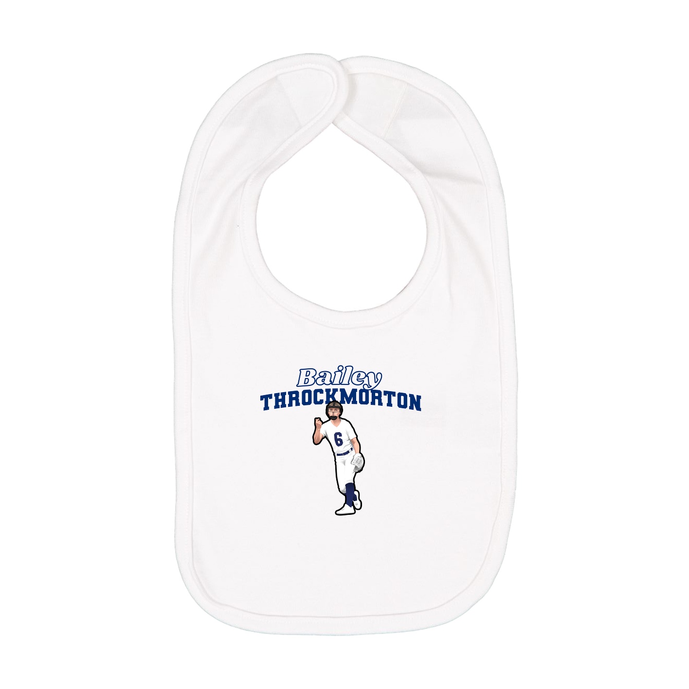 Infant Bib — Name Arch in White