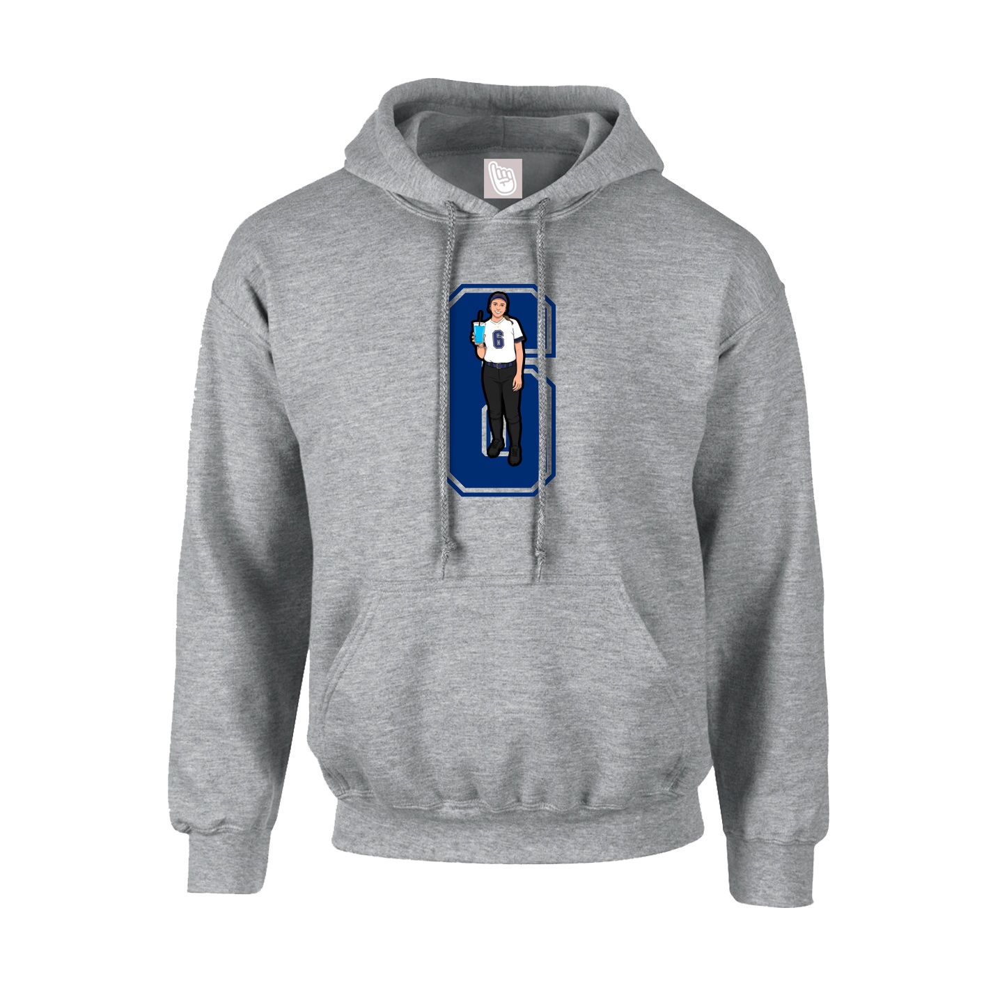 Youth Hoodie — Number in Grey