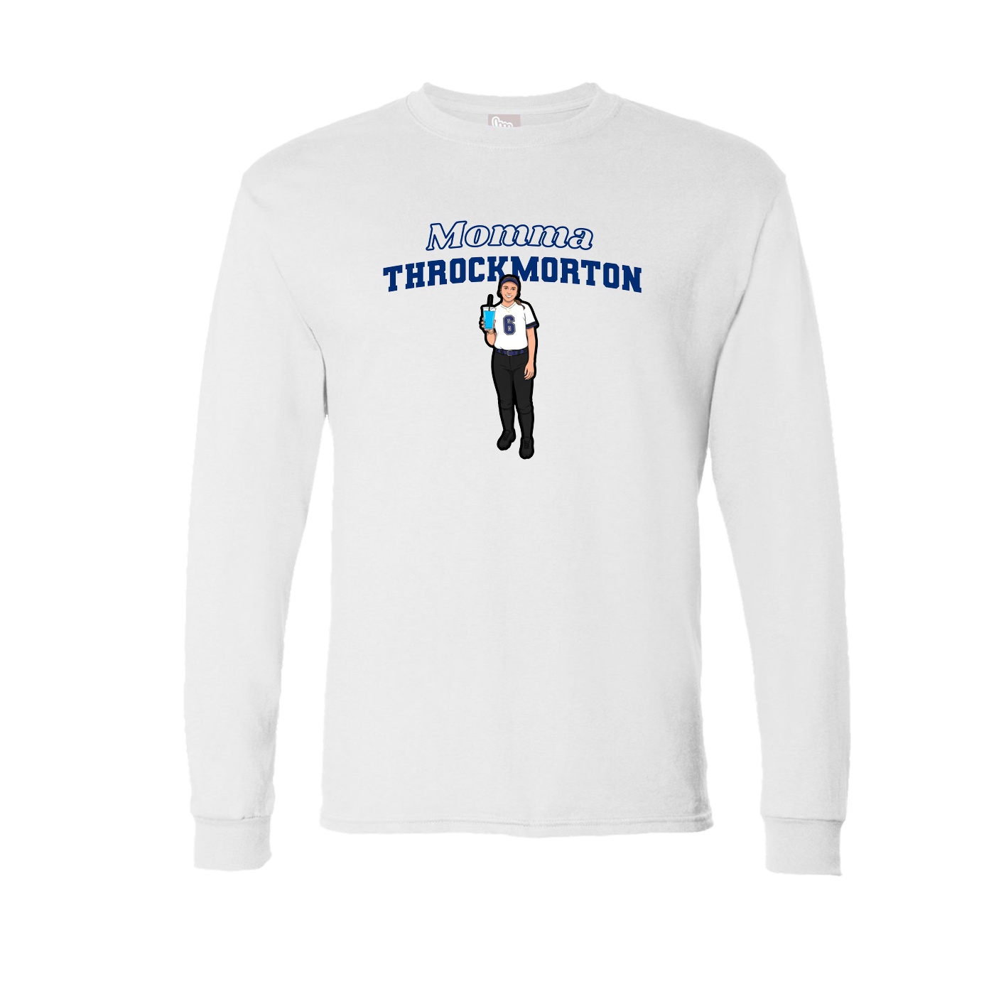 Long Sleeve Tee — Mothers Day Block in White