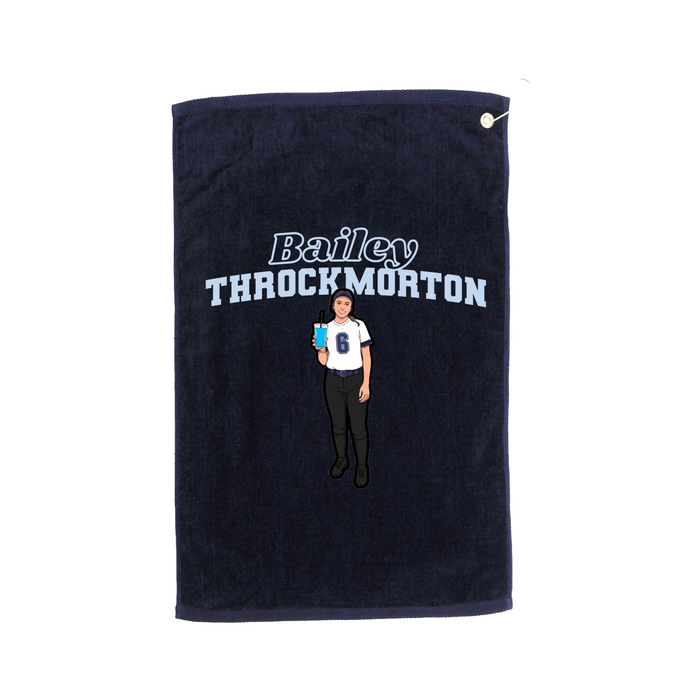 Golf Towel — Name Arch in Navy