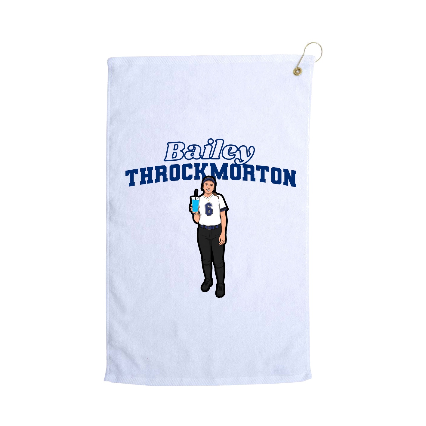 Golf Towel — Name Arch in White