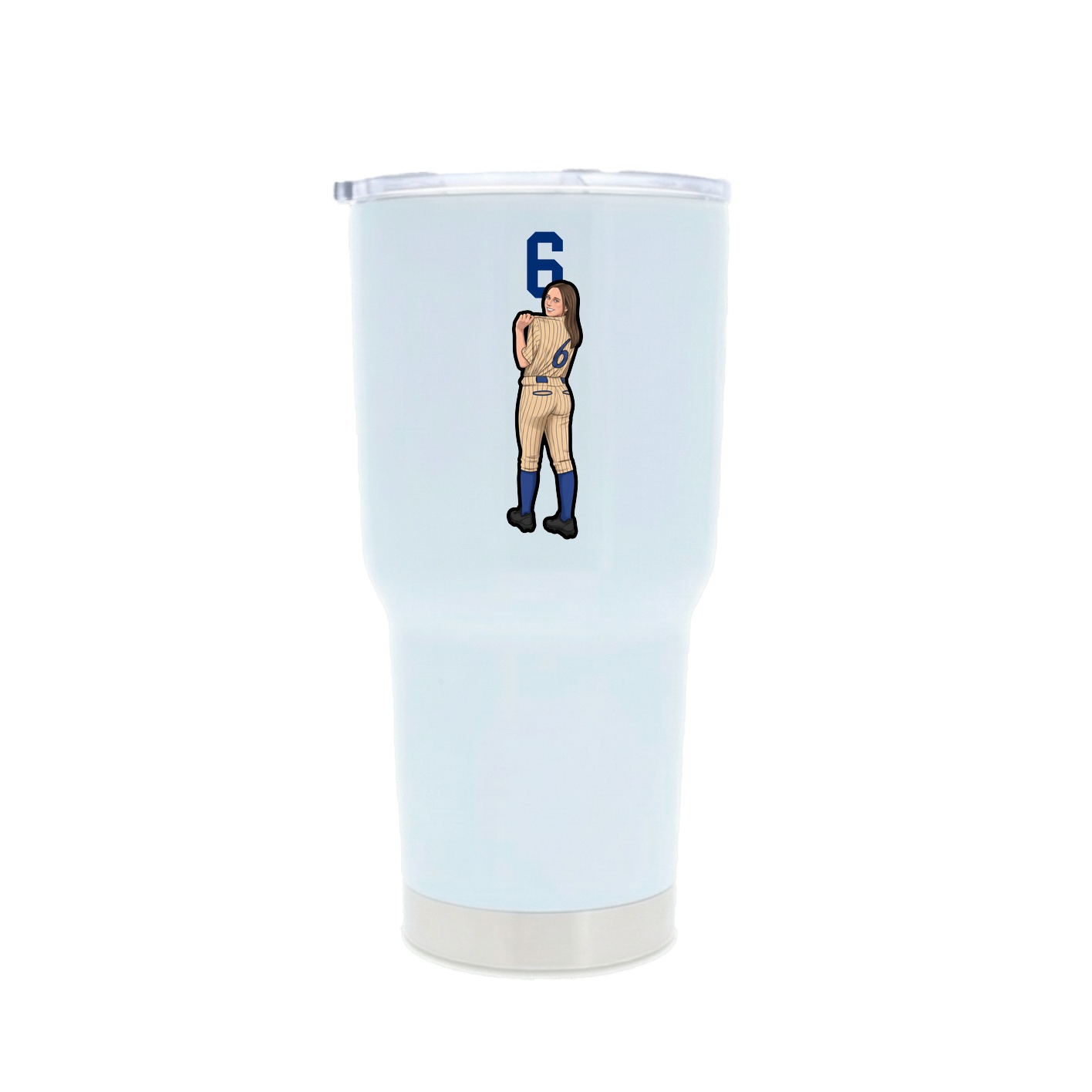 30oz Stainless Steel Tumbler — Number Top in White