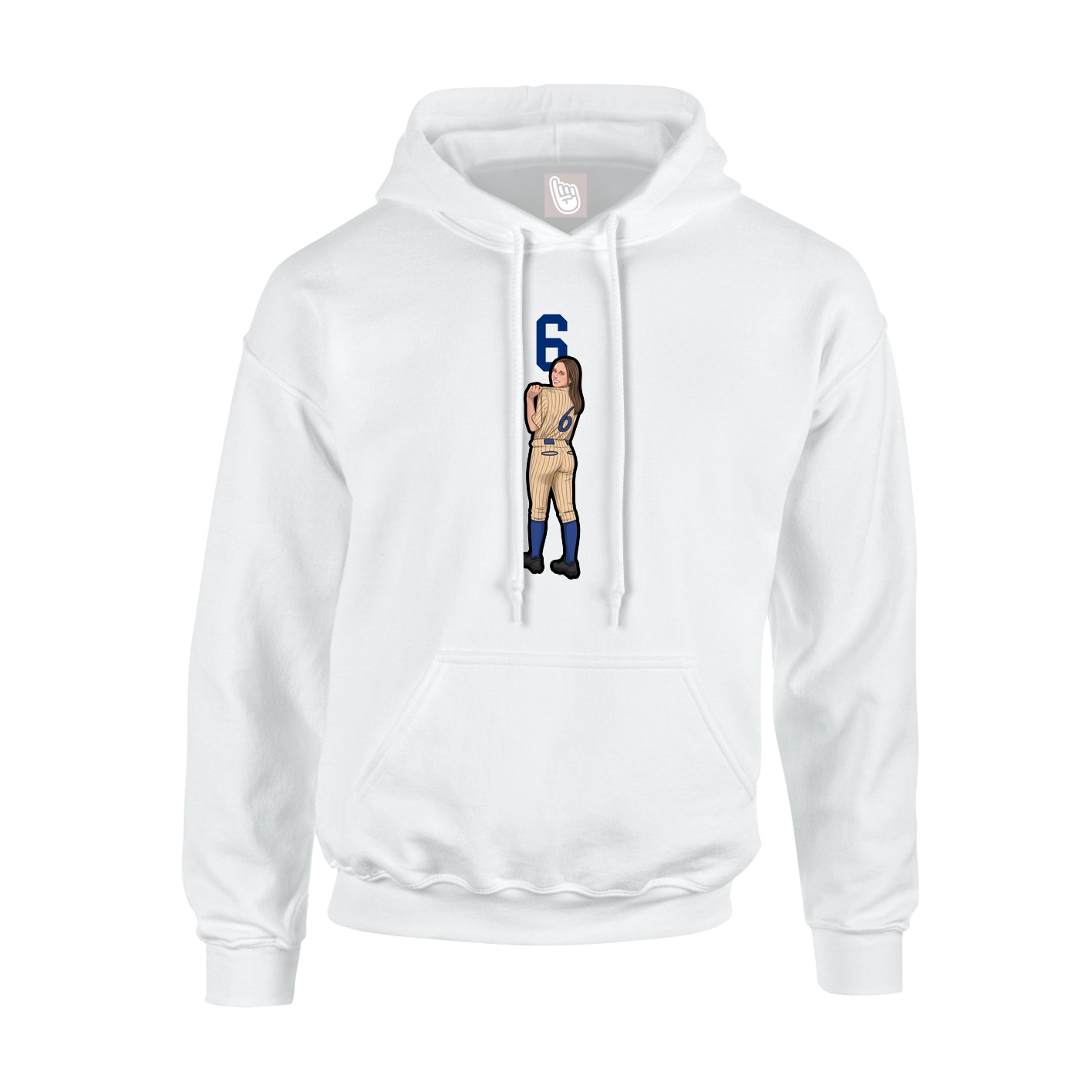 Youth Hoodie — Number Top in White