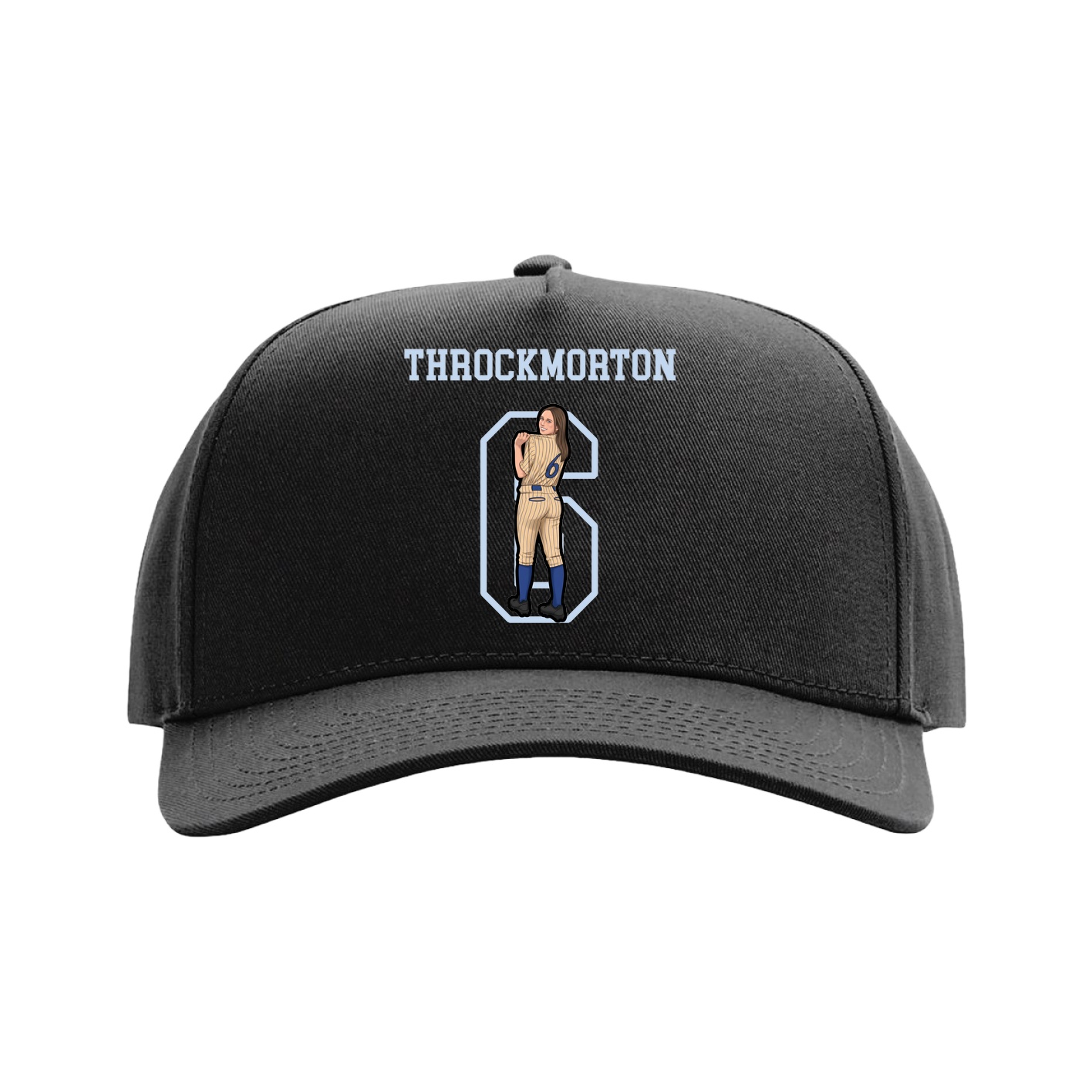 Full Fabric Five-Panel Champ Cap — Shirsey in Black