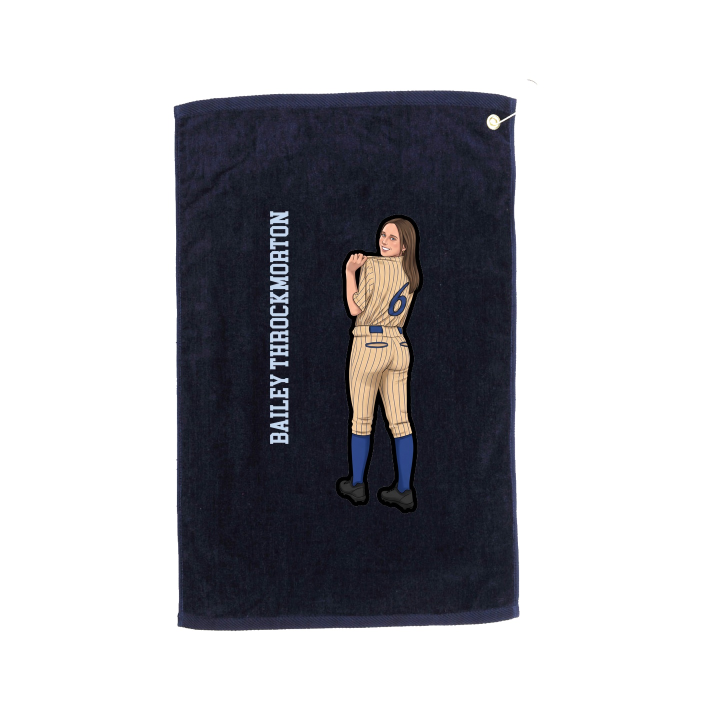Golf Towel — Name Vertical in Navy