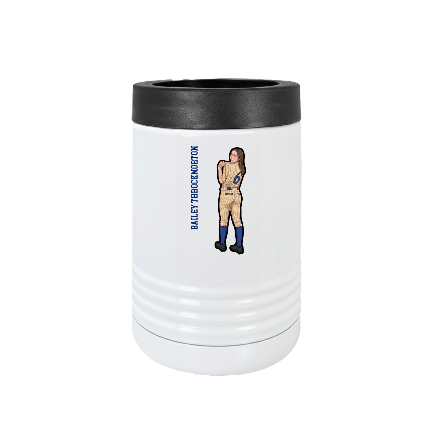Beverage Holder — Name Vertical in White