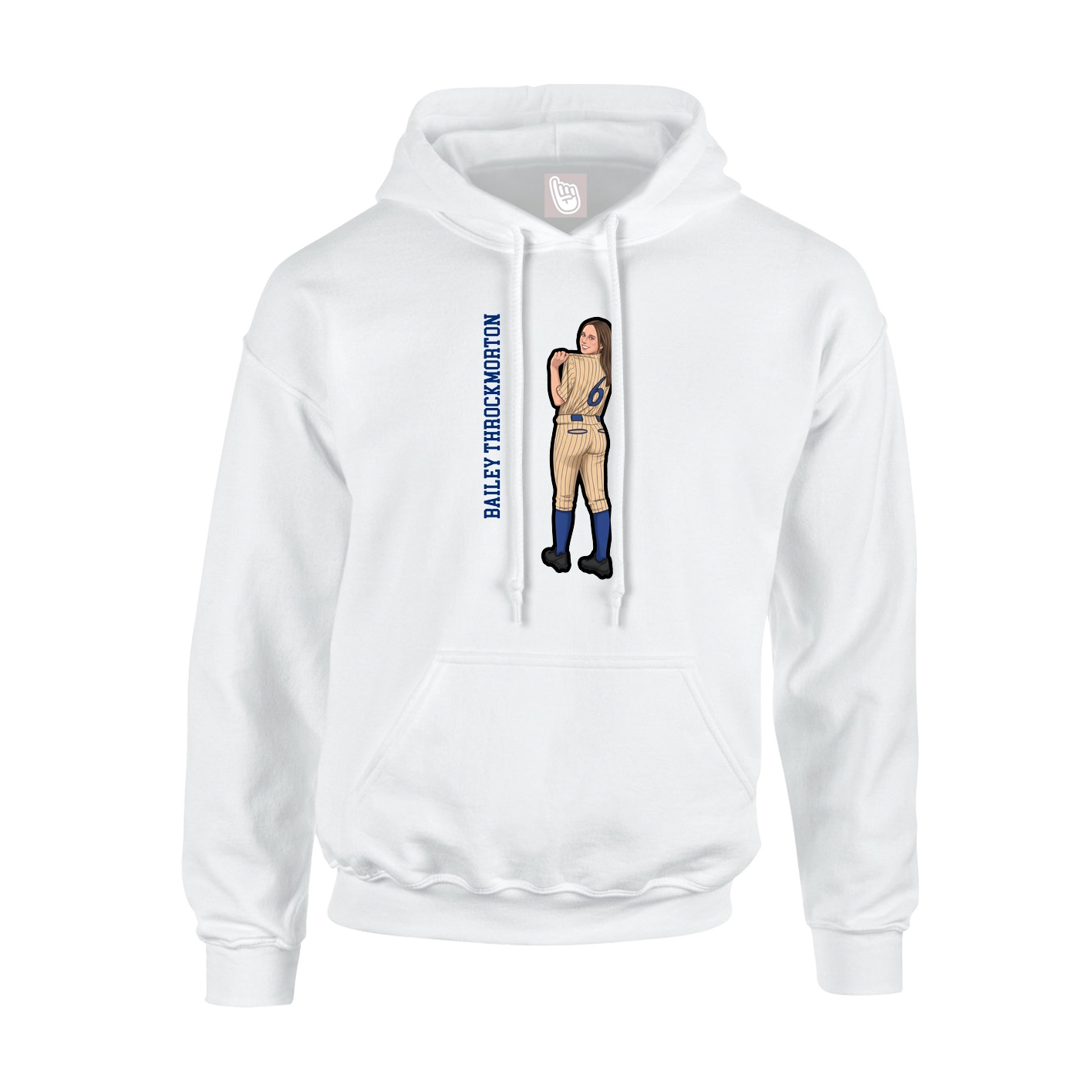 Hoodie — Name Vertical in White