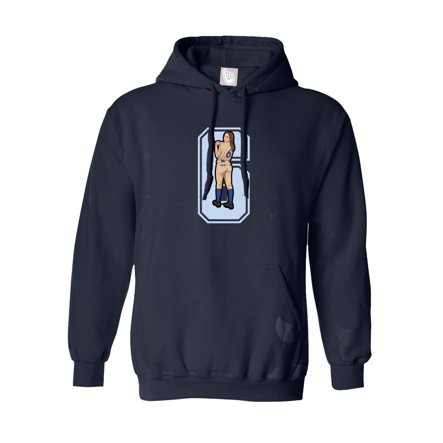 Youth Hoodie — Number in Navy