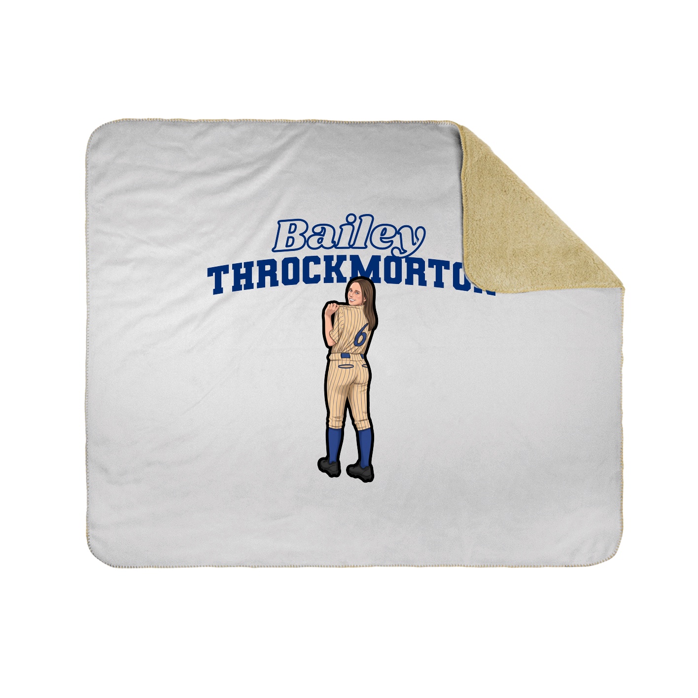 Throw Blanket — Name Arch in White