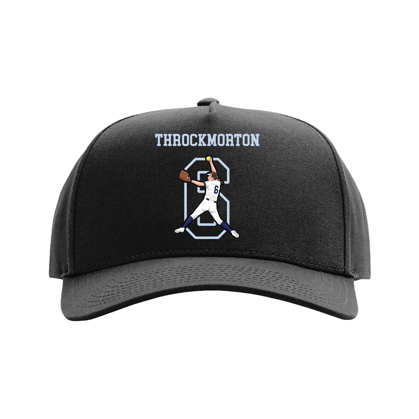 Full Fabric Five-Panel Champ Cap — Shirsey in Black