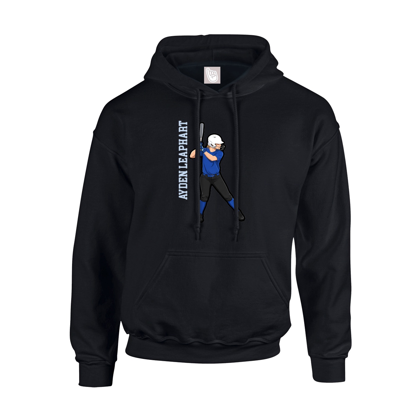 Youth Hoodie — Name Vertical in Black