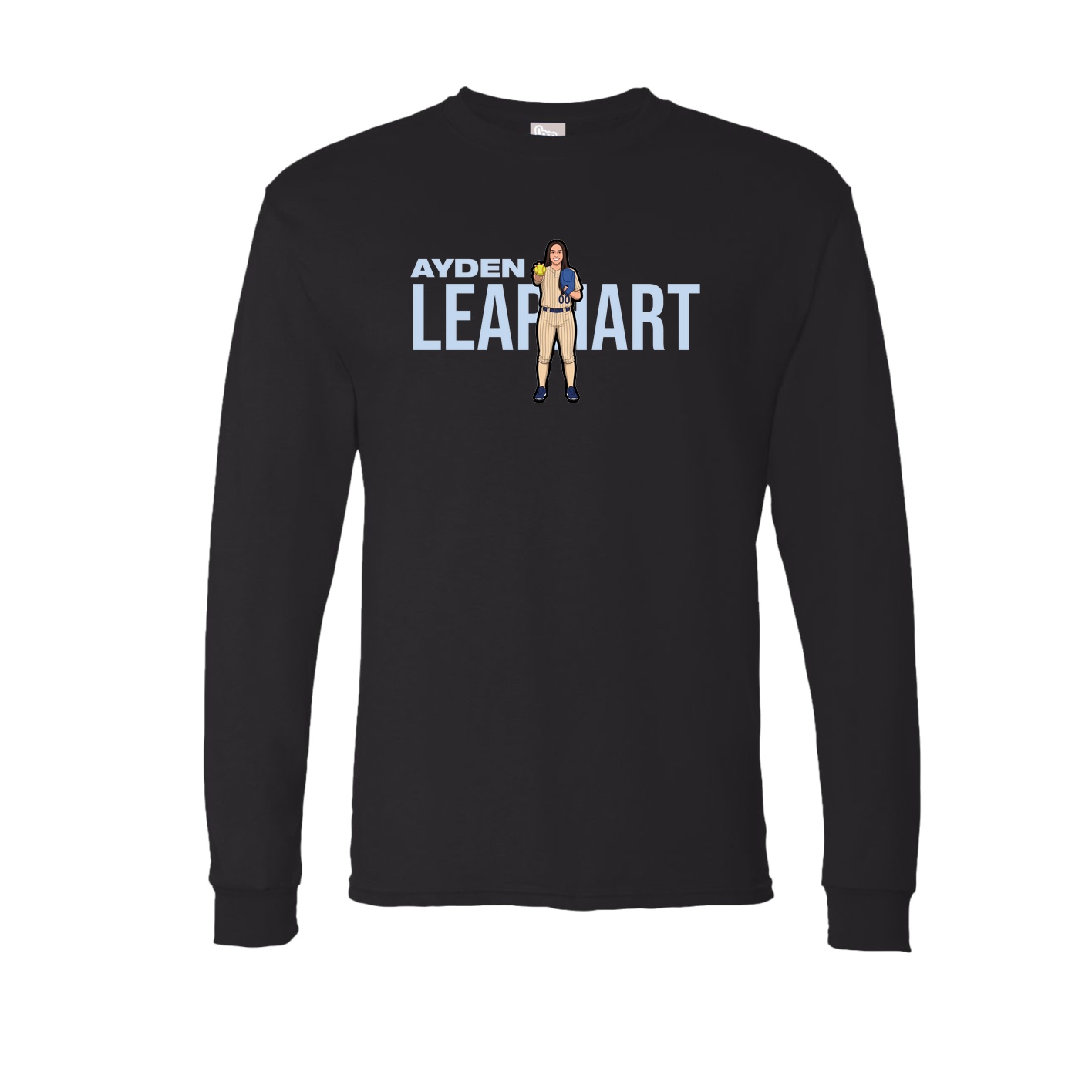 Long Sleeve Tee — Player Name in Black
