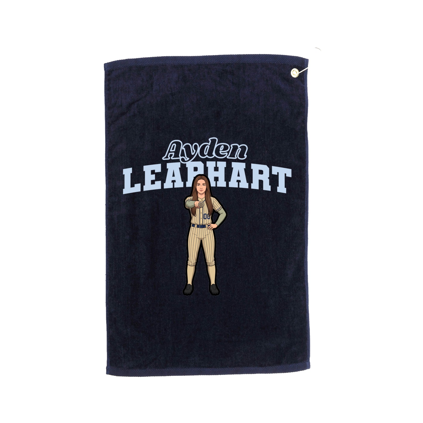 Golf Towel — Name Arch in Navy