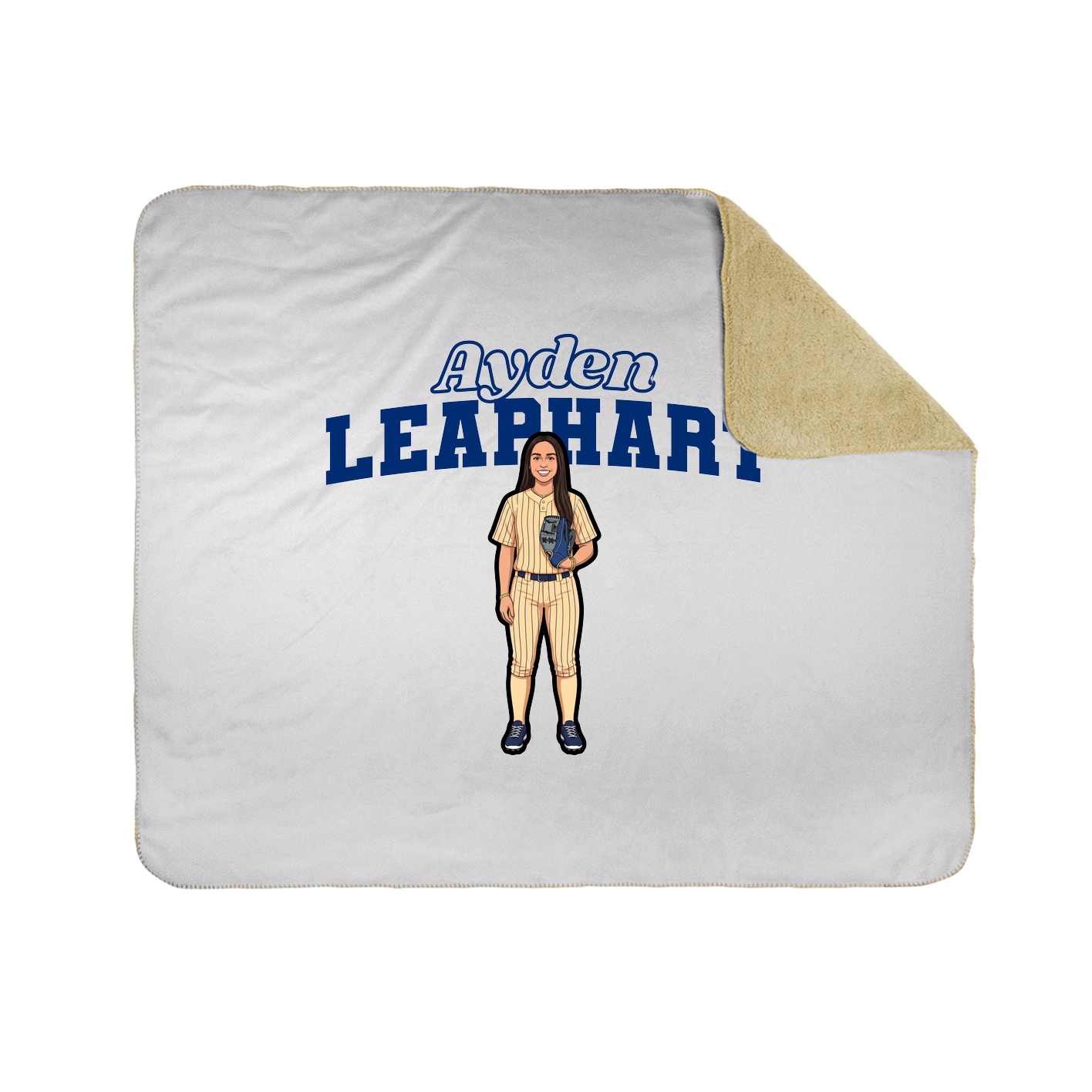 Throw Blanket — Name Arch in White