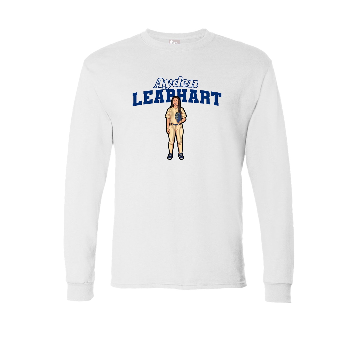 Long Sleeve Tee — Name Arch in White