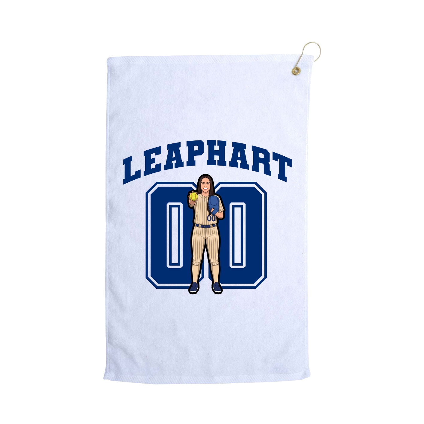 Golf Towel — Number in White
