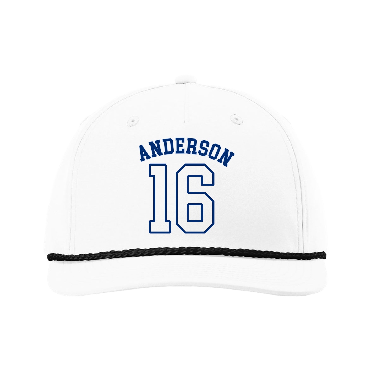 Five-Panel Classic Rope Cap — Shirsey Arch in White
