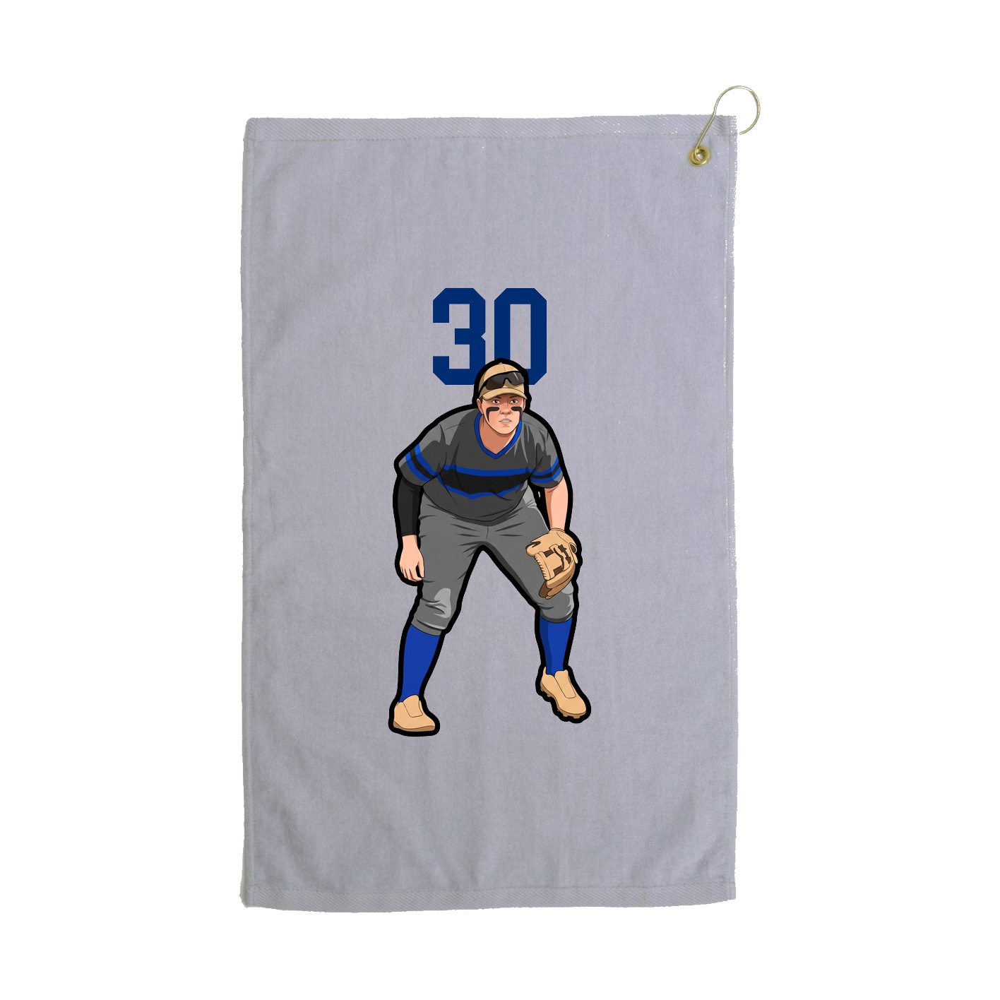 Golf Towel — Number Top in Grey