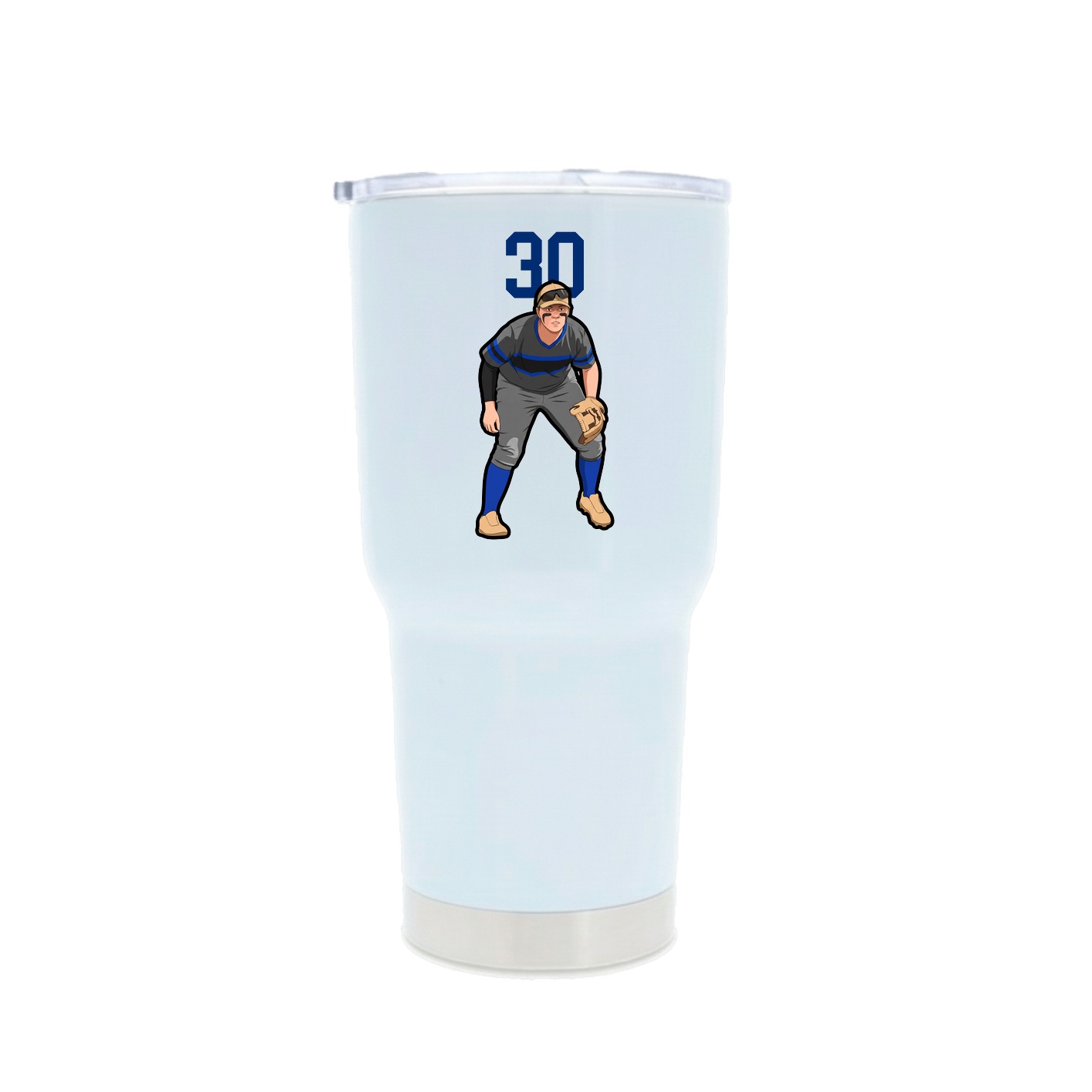 30oz Stainless Steel Tumbler — Number Top in White