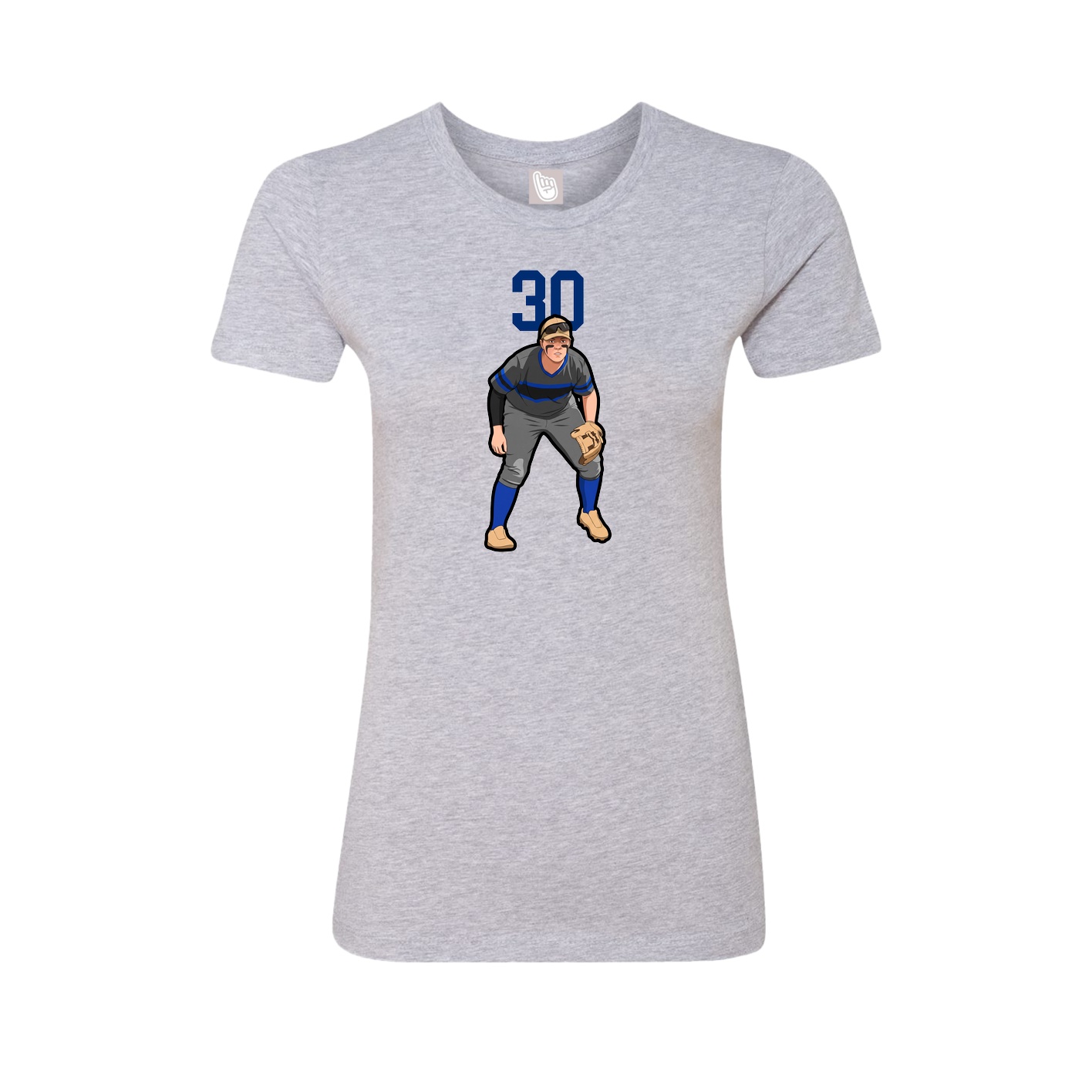 Fitted Women's Tee — Number Top in Grey