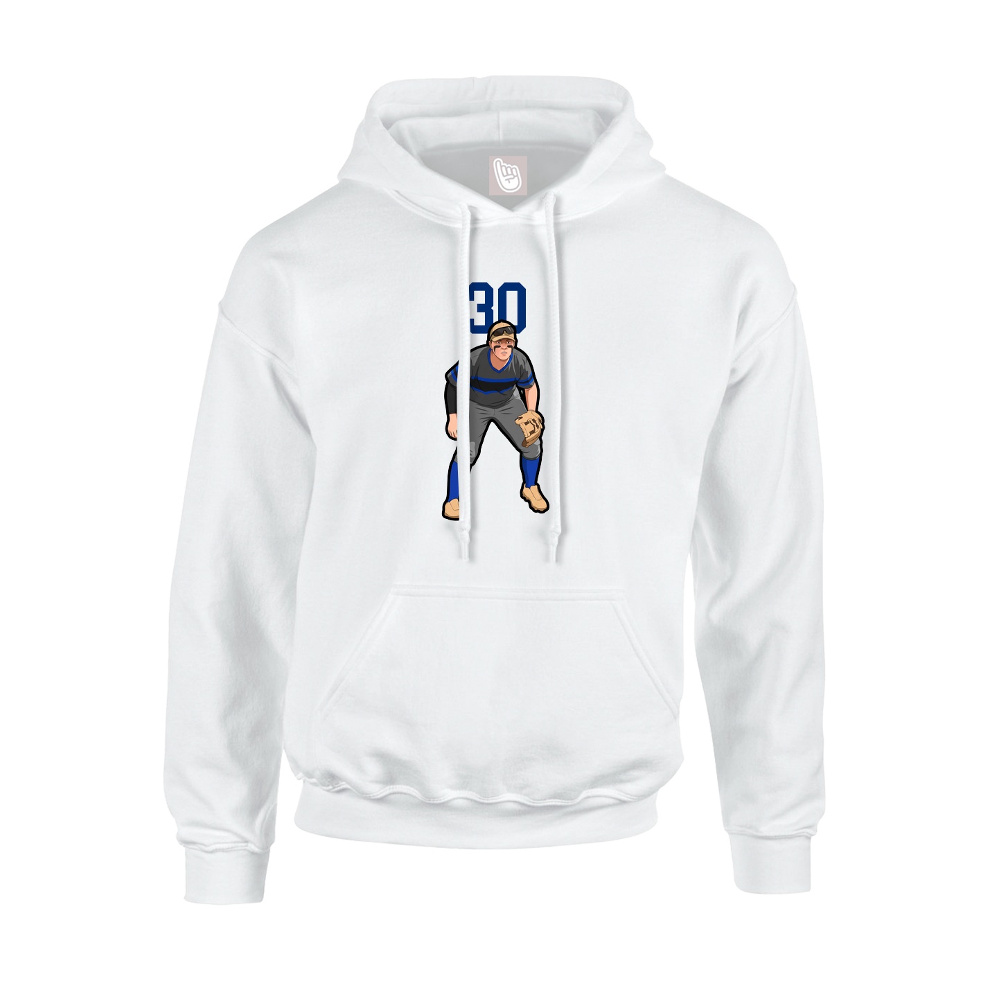 Youth Hoodie — Number Top in White