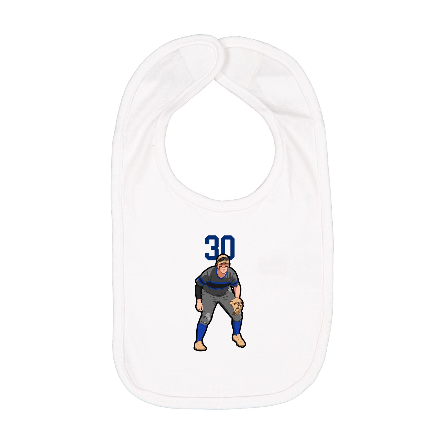 Infant Bib — Number Top in White