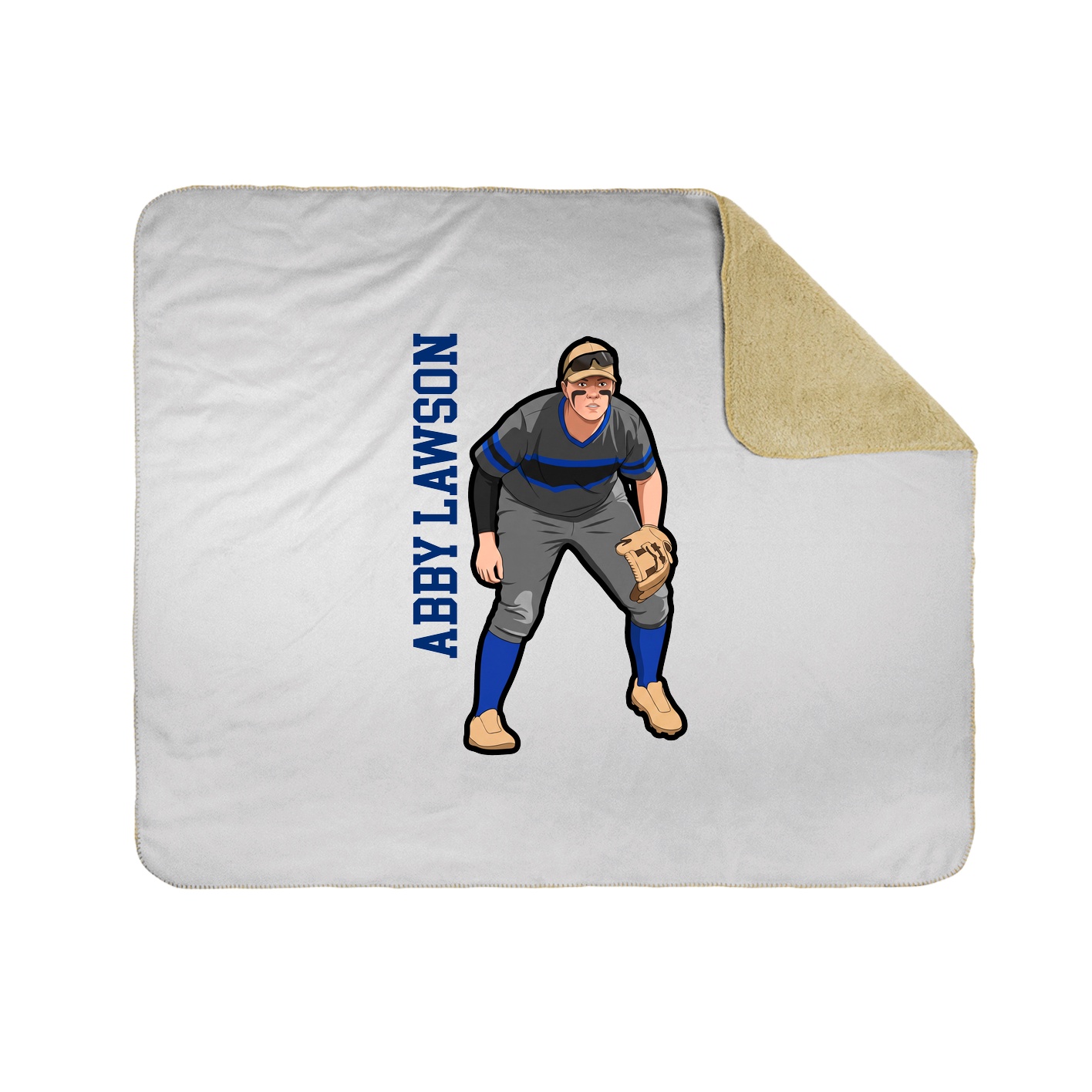 Throw Blanket — Name Vertical in White