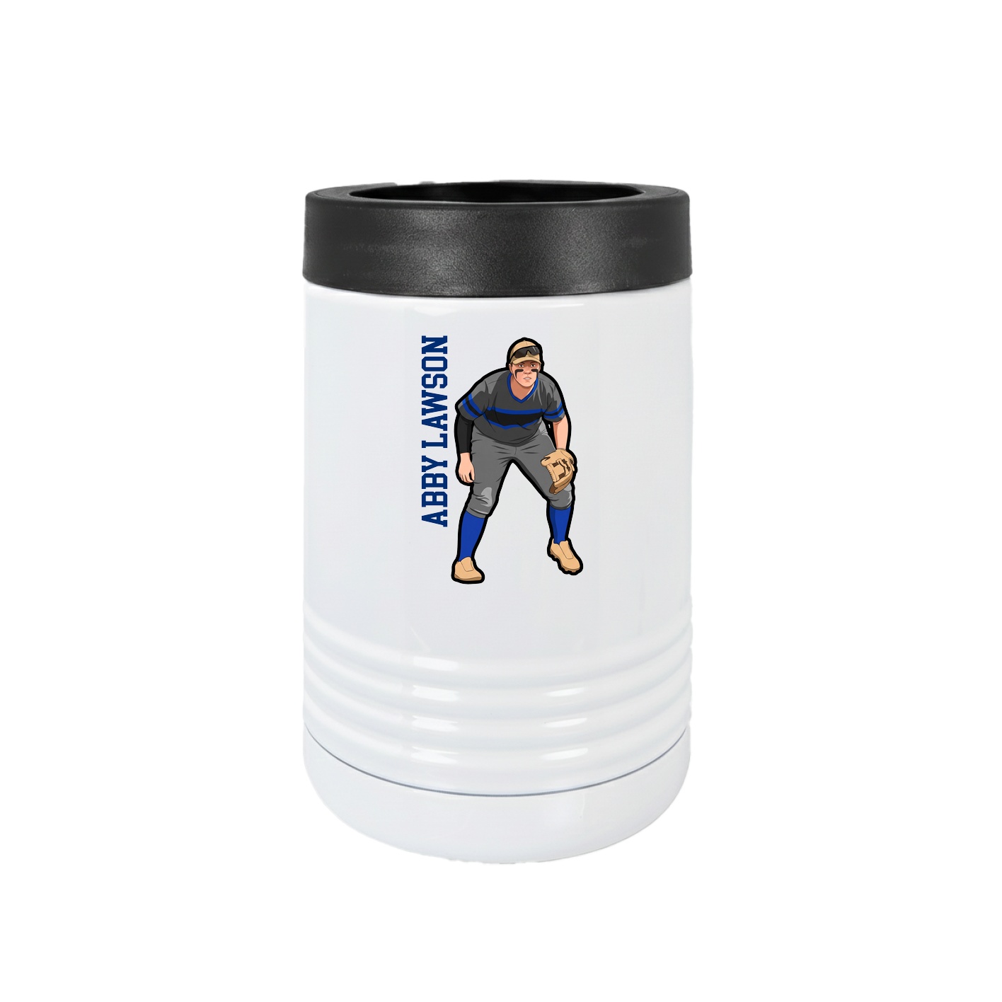 Beverage Holder — Name Vertical in White
