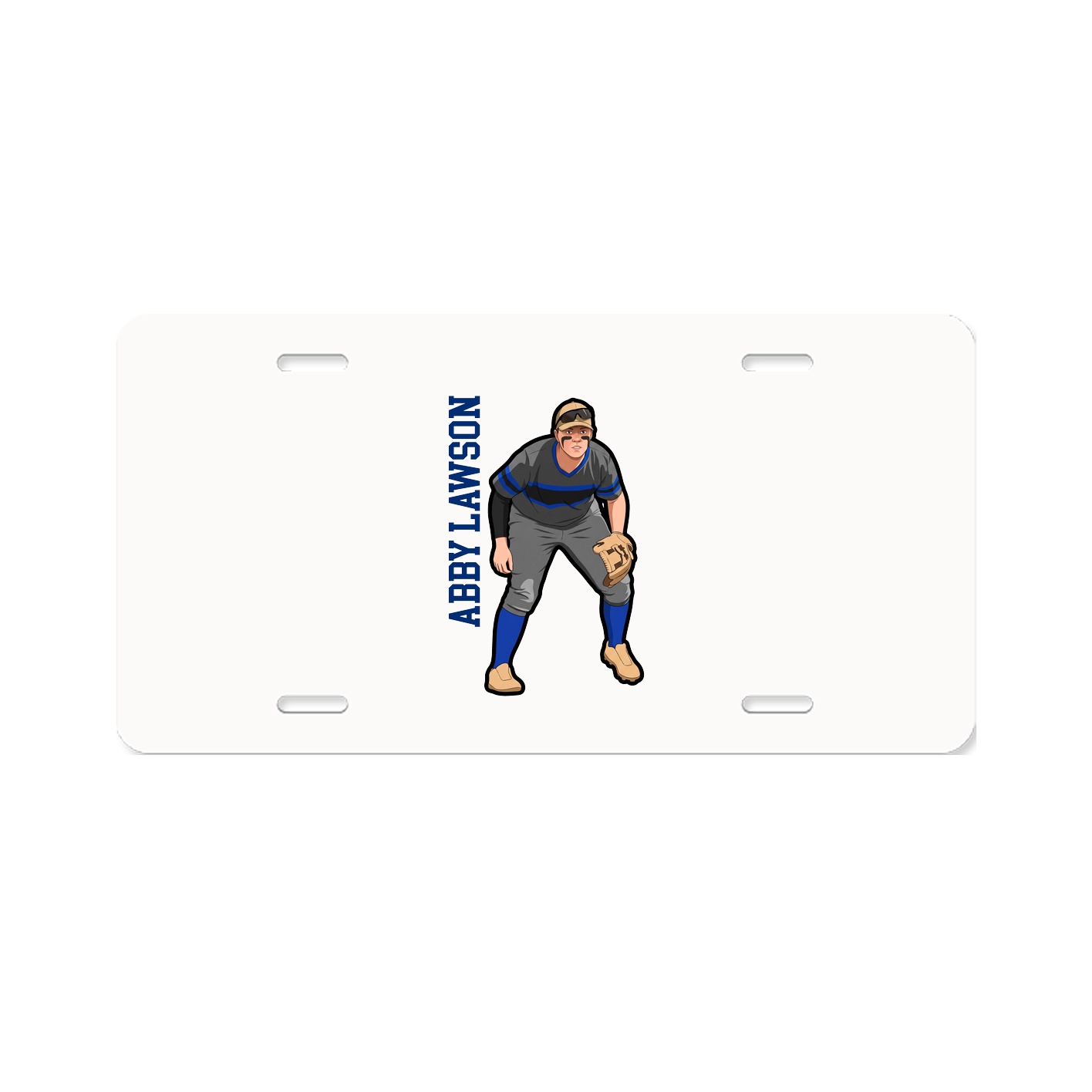 License Plate — Name Vertical in Classic