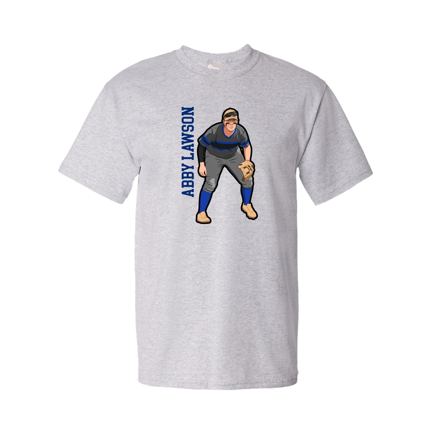 Tee — Name Vertical in Grey