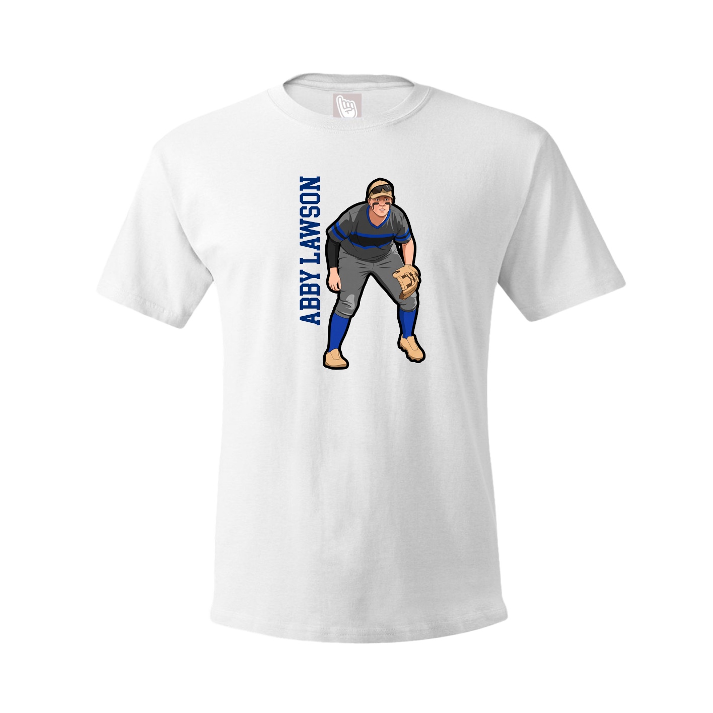 Youth Tee — Name Vertical in White