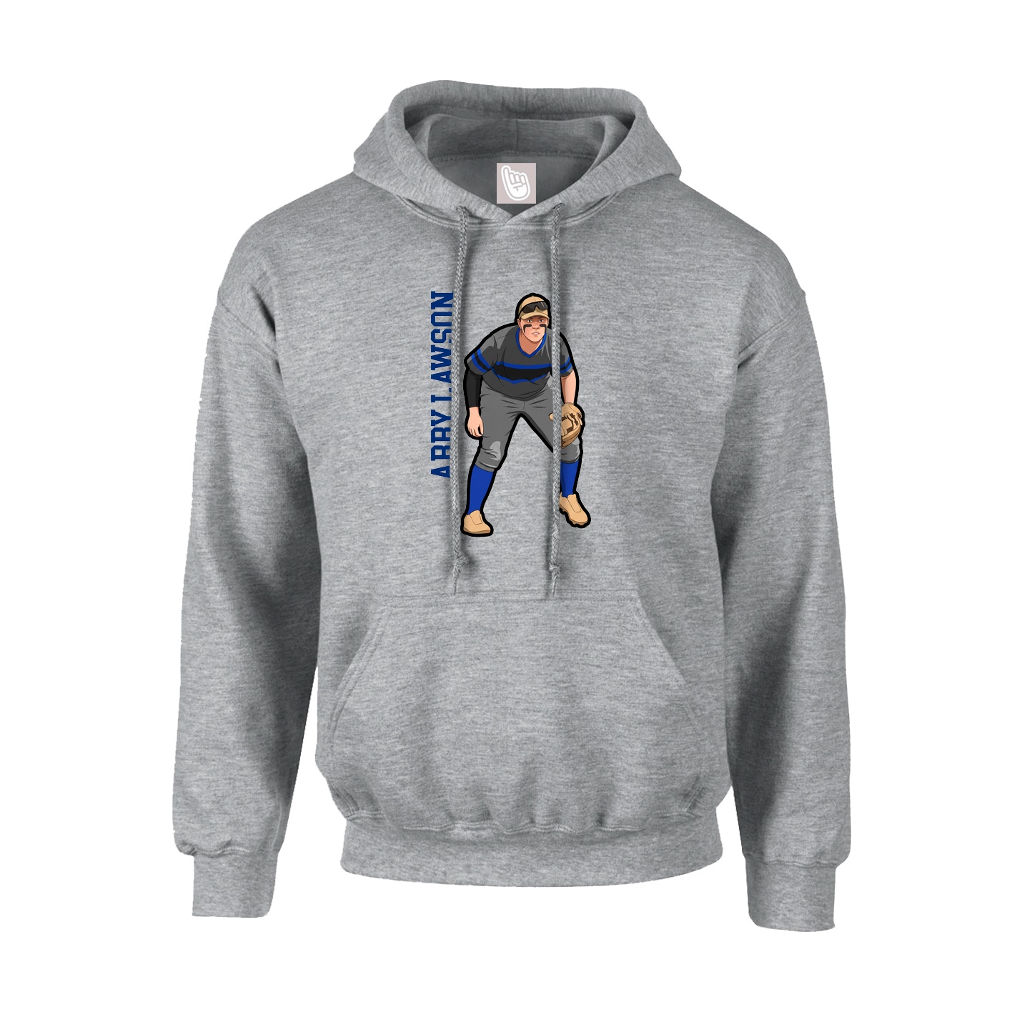 Hoodie — Name Vertical in Grey