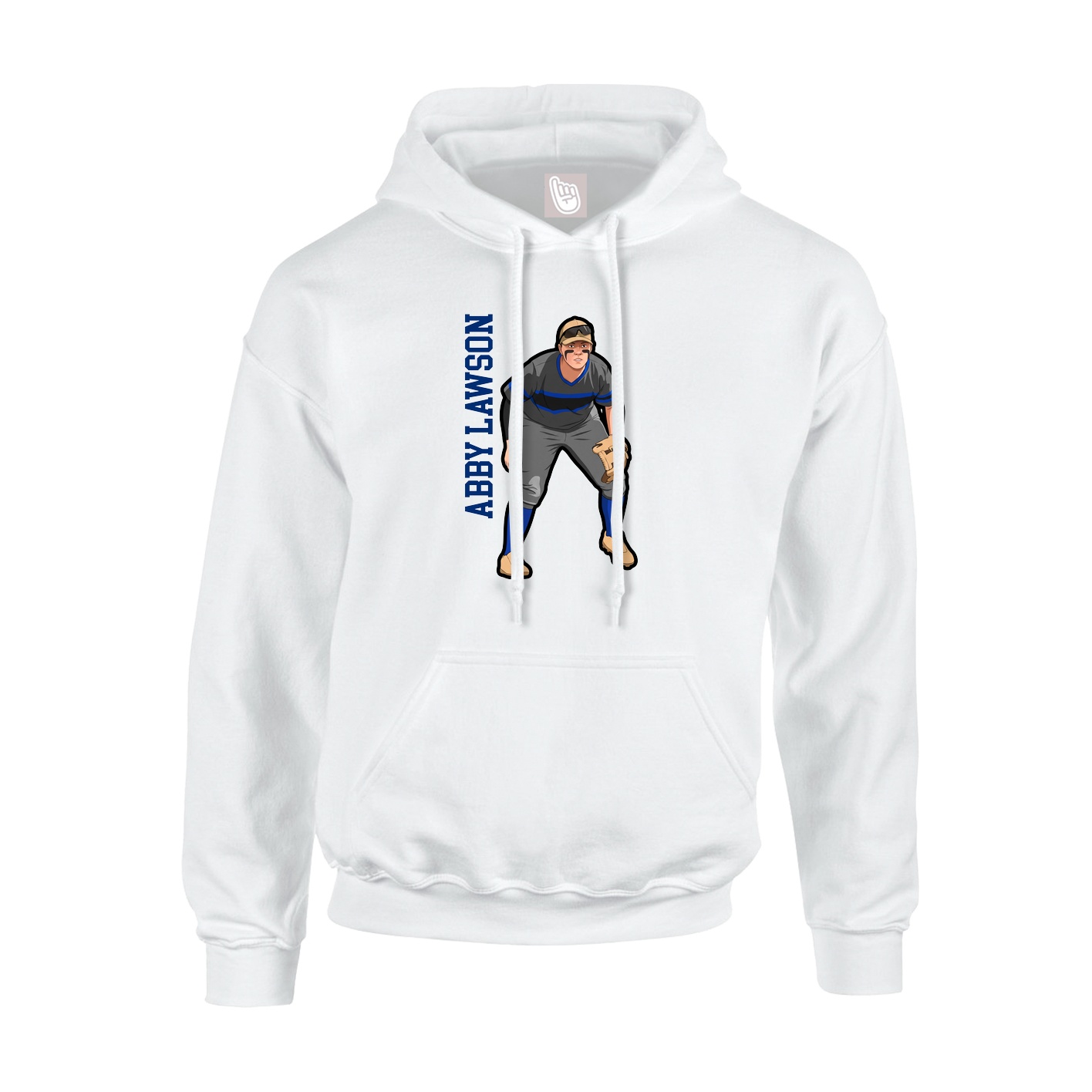 Youth Hoodie — Name Vertical in White